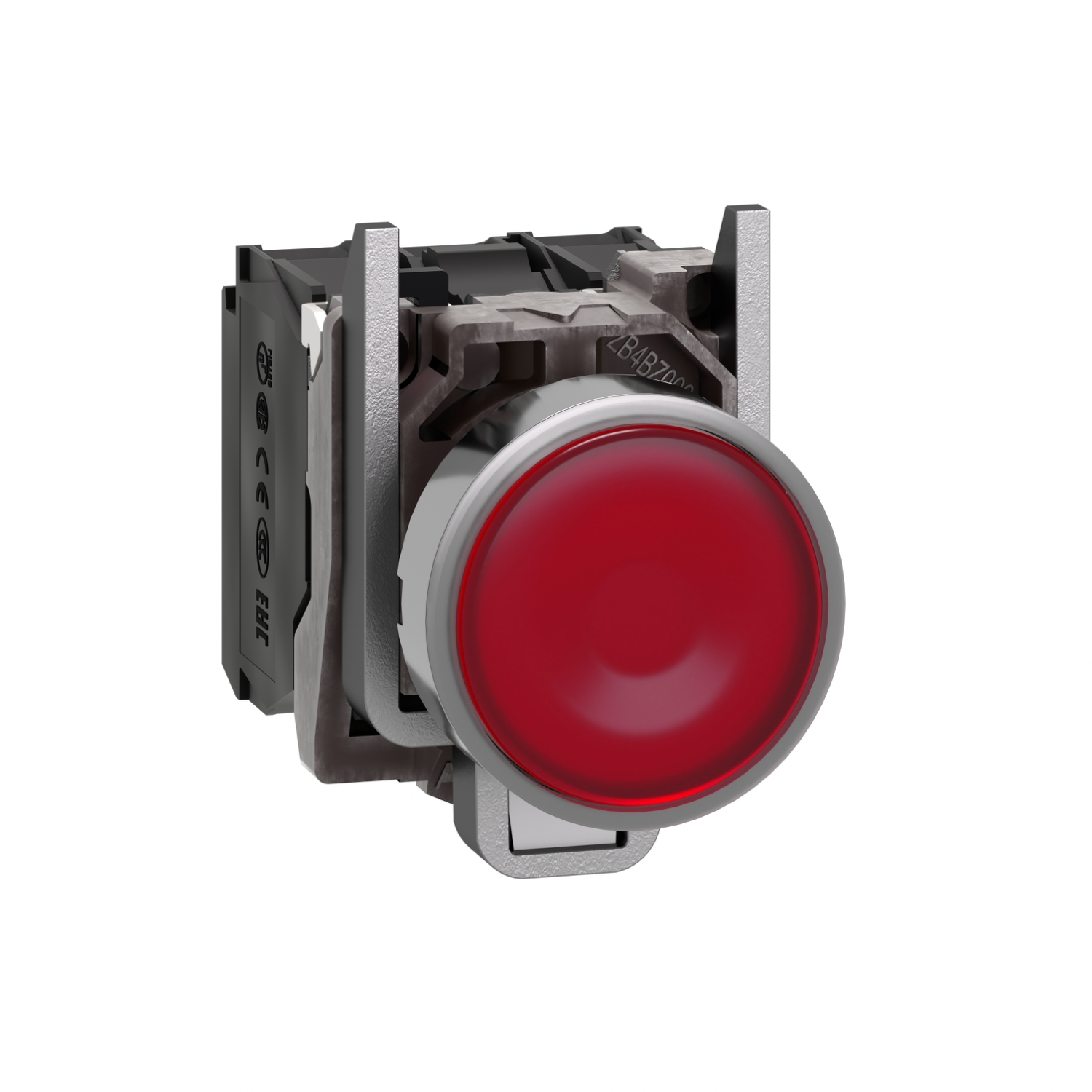 XB4BW34B5 Harmony Complete Illuminated Pushbutton, 22 mm, 1NO-1NC Contact, Flush Operator, Red
