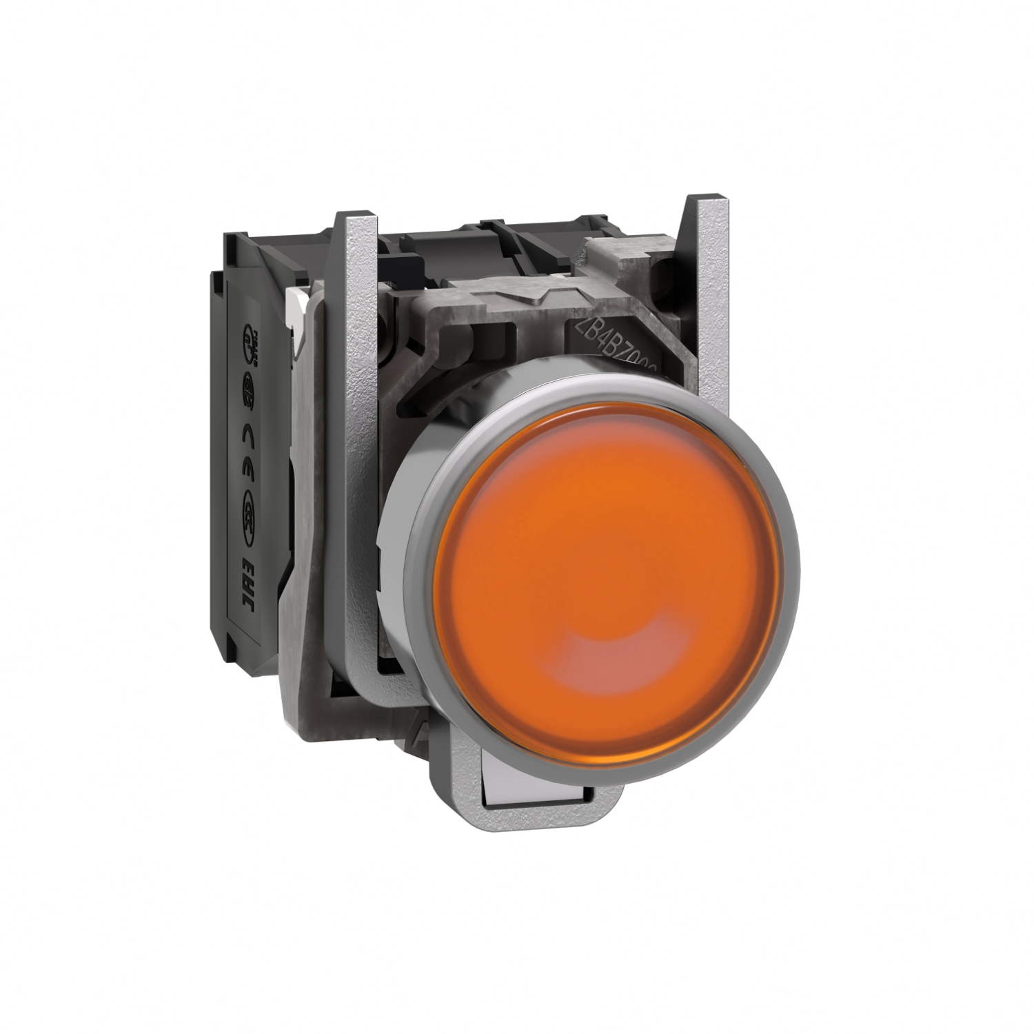 XB4BW35B5 Harmony Complete Illuminated Pushbutton, 22 mm, 1NO-1NC Contact, Flush Operator, Yellow