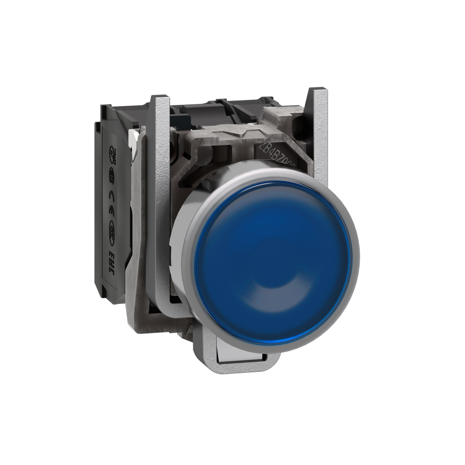 XB4BW36B5 Harmony Complete Illuminated Pushbutton, 22 mm, 1NO-1NC Contact, Flush Operator, Blue