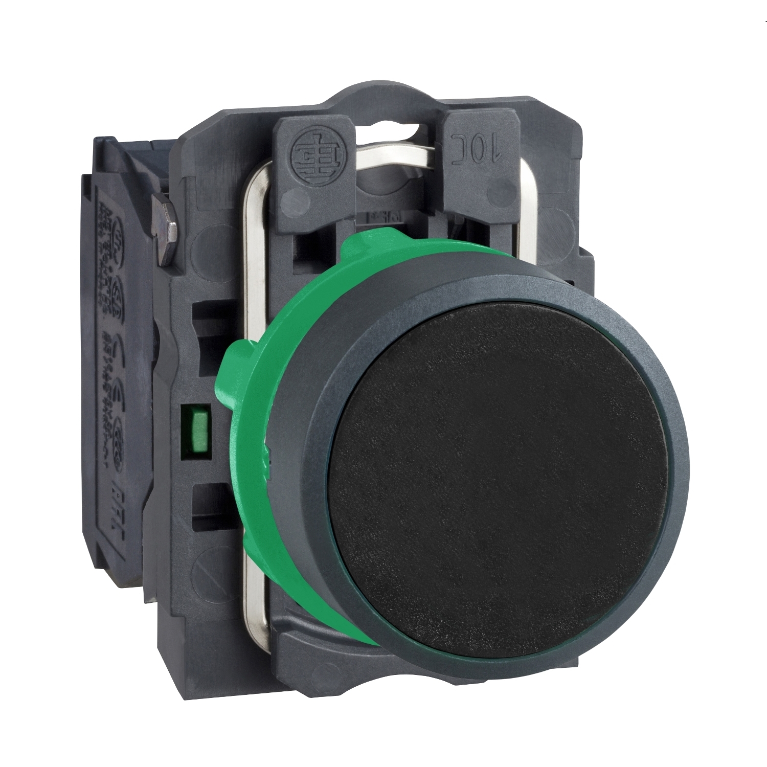 XB5AA21 Harmony Non-Illuminated Pushbutton, 22 mm, 1NO Contact, Flush Operator, Black