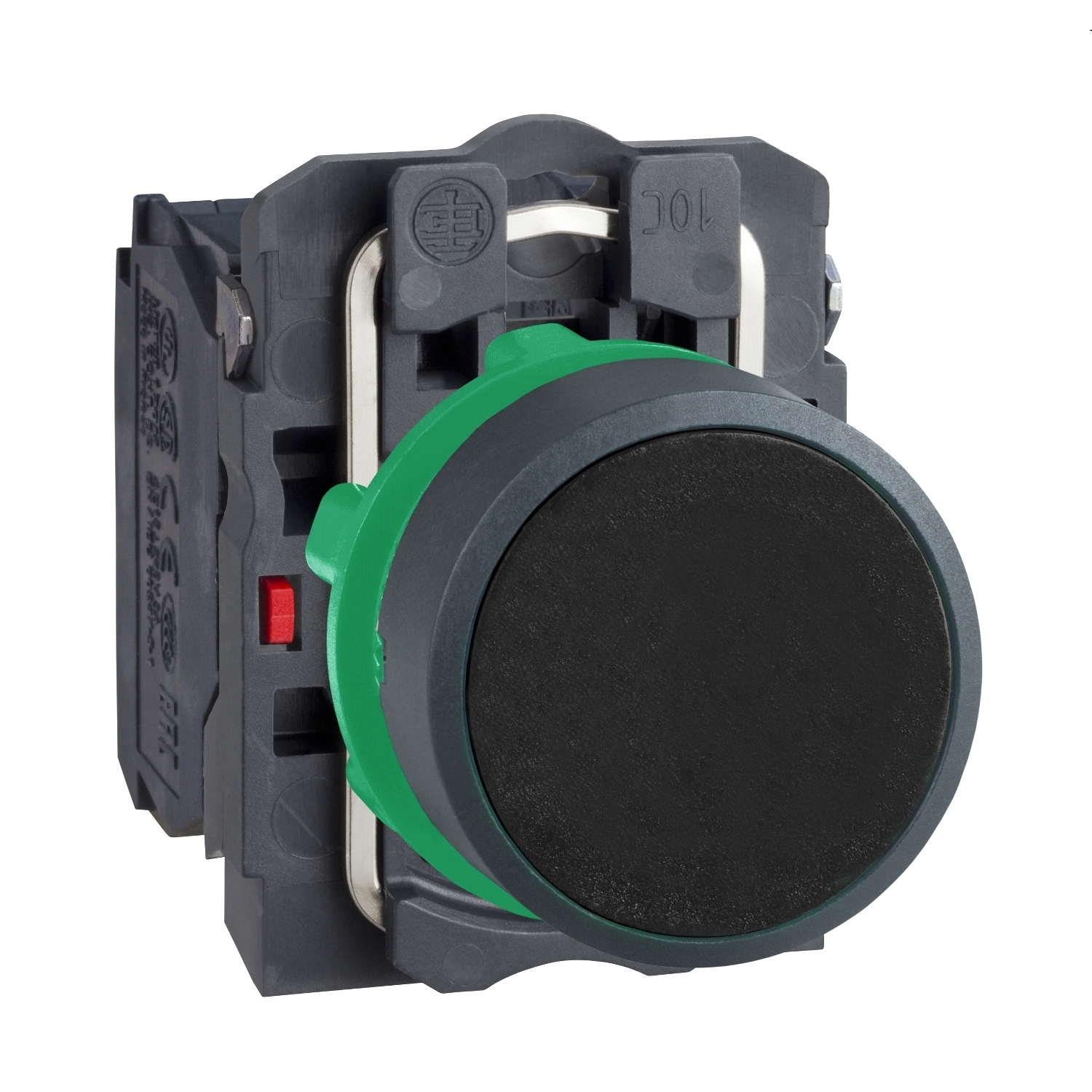 XB5AA25 Harmony Non-Illuminated Pushbutton, 22 mm, 1NO-1NC Contact, Flush Operator, Black