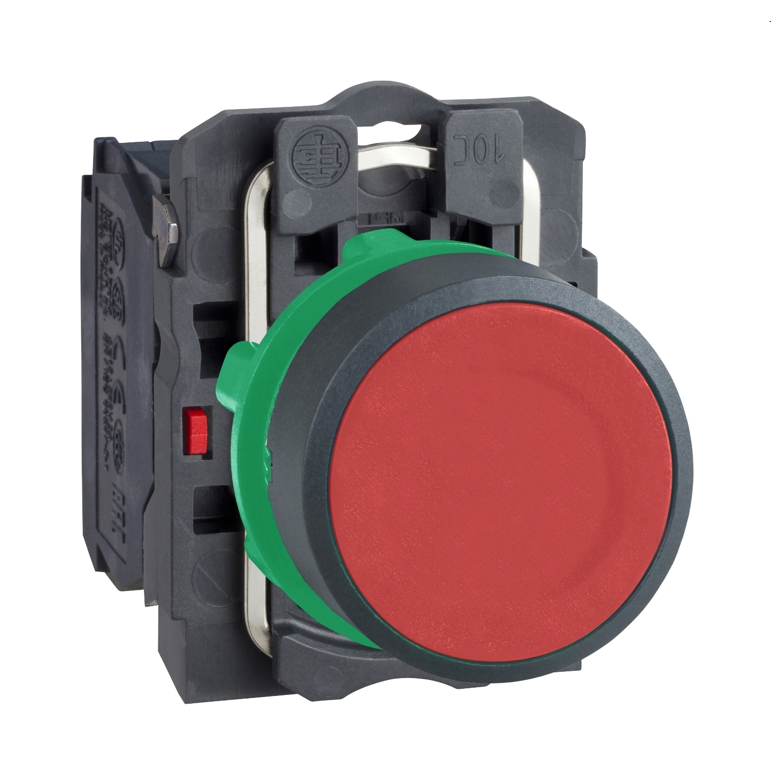 XB5AA42 Harmony Non-Illuminated Pushbutton, 22 mm, 1NC Contact, Flush Operator, Red