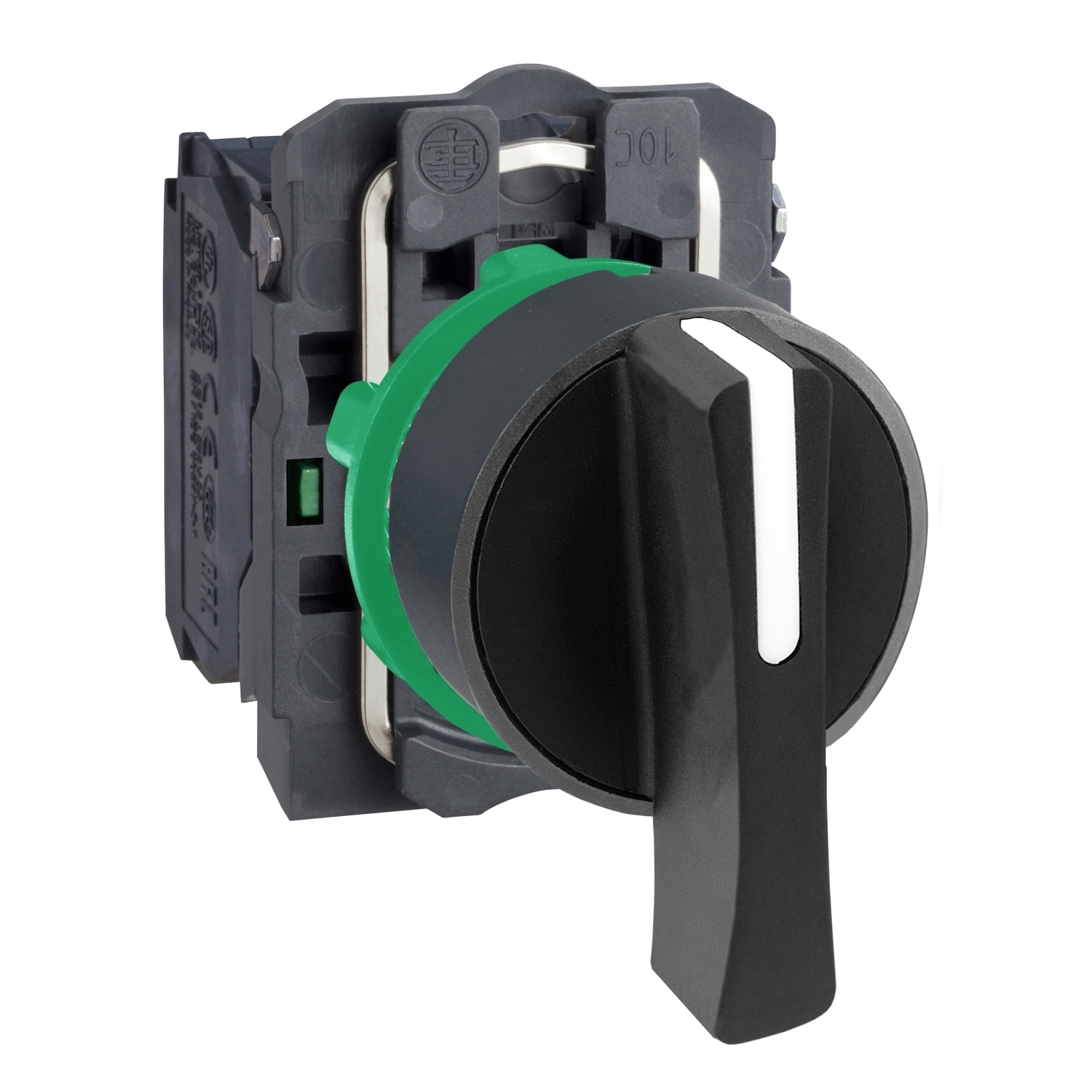 XB5AJ33 Harmony Modular Non-Illuminated Selector Switch, 22 mm, 2NO Contact, Slow Break Contact, Long Lever Operator, Black