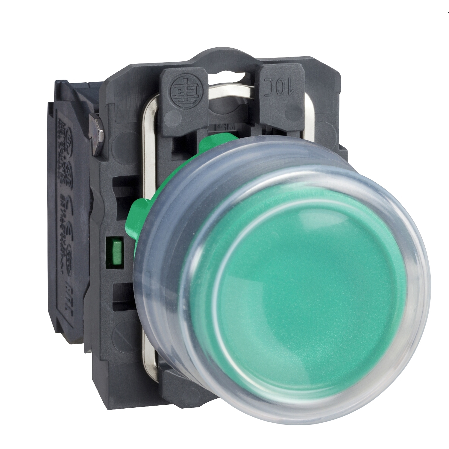 XB5AP31 Harmony Unmarked Non-Illuminated Pushbutton, 22 mm, 1NO Contact, Slow Break Contact, Green