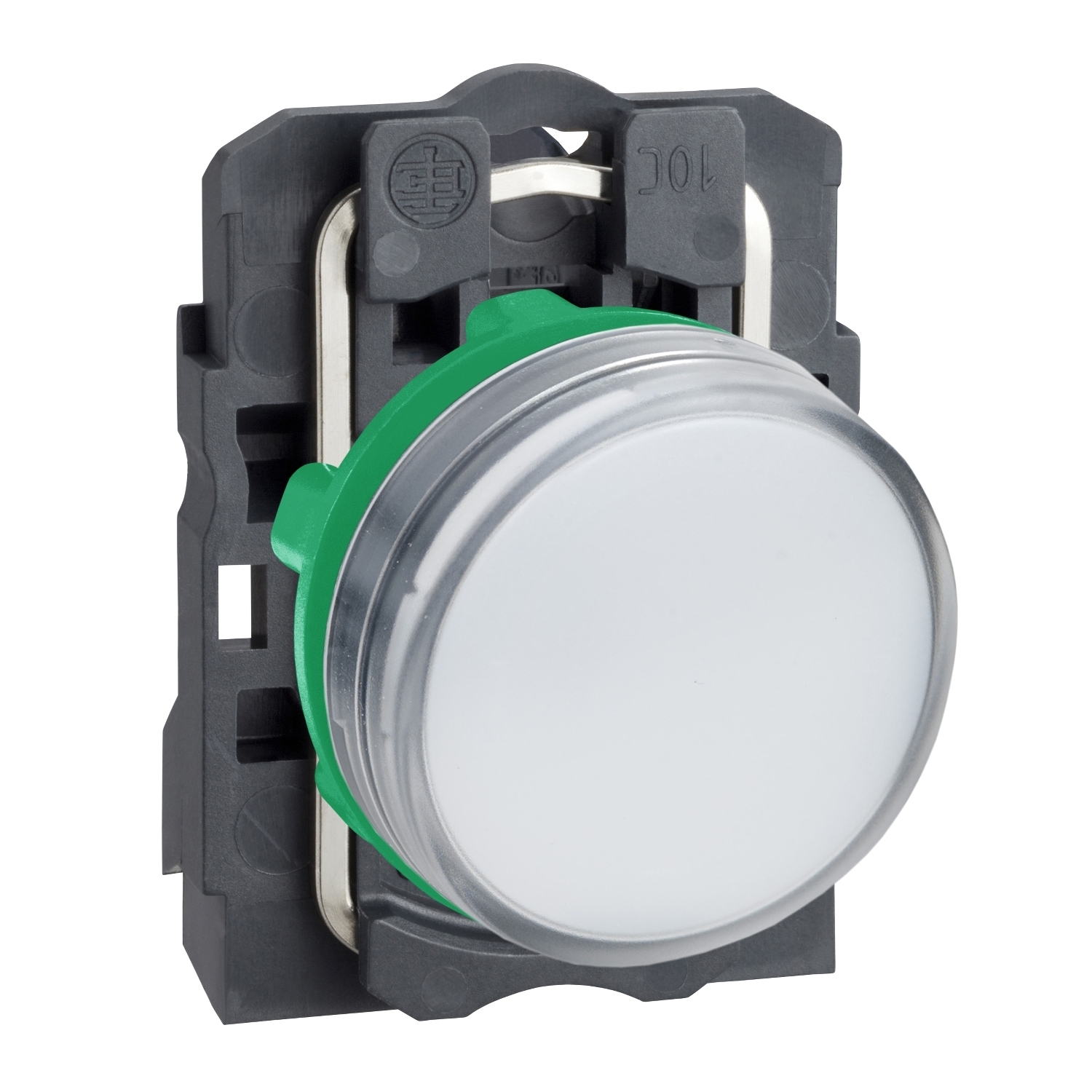XB5AVG1 XB5 Complete Pilot Light, 48 V AC/120 V DC, 14 mA, Plain Lens, Panel Mounting