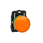 pilot light, Harmony XB5, grey plastic, orange, 22mm, universal LED, plain lens, 110120V AC