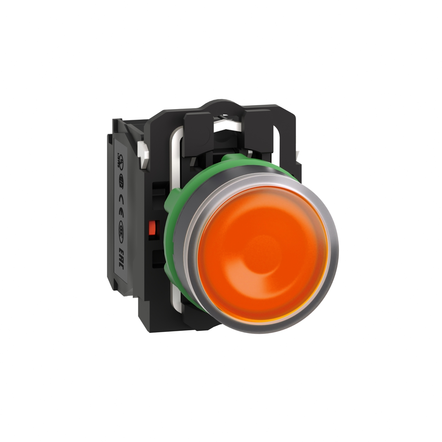 XB5AW35B5 Harmony Illuminated Pushbutton With Plain Lens, 22 mm, 1NO-1NC Contact, Flush Operator, Yellow