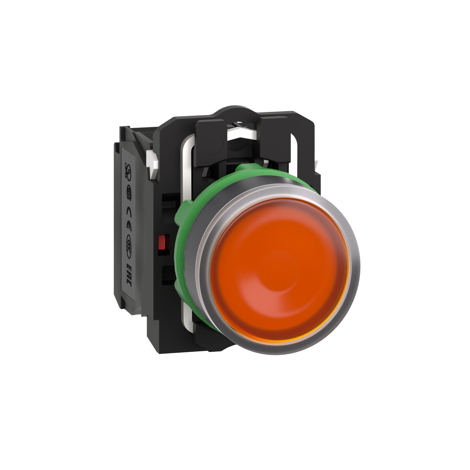 XB5AW35G5 Harmony Illuminated Pushbutton With Plain Lens, 22 mm, 1NO-1NC Contact, Flush Operator, Yellow