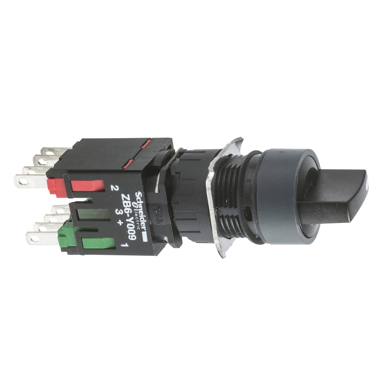 XB6AD225B Harmony Complete Corrosion-Resistant Dusttight/Oiltight/Watertight Non-Illuminated Selector Switch, 16 mm, 1NO Contact, Slow Break Contact, Lever Operator, Black