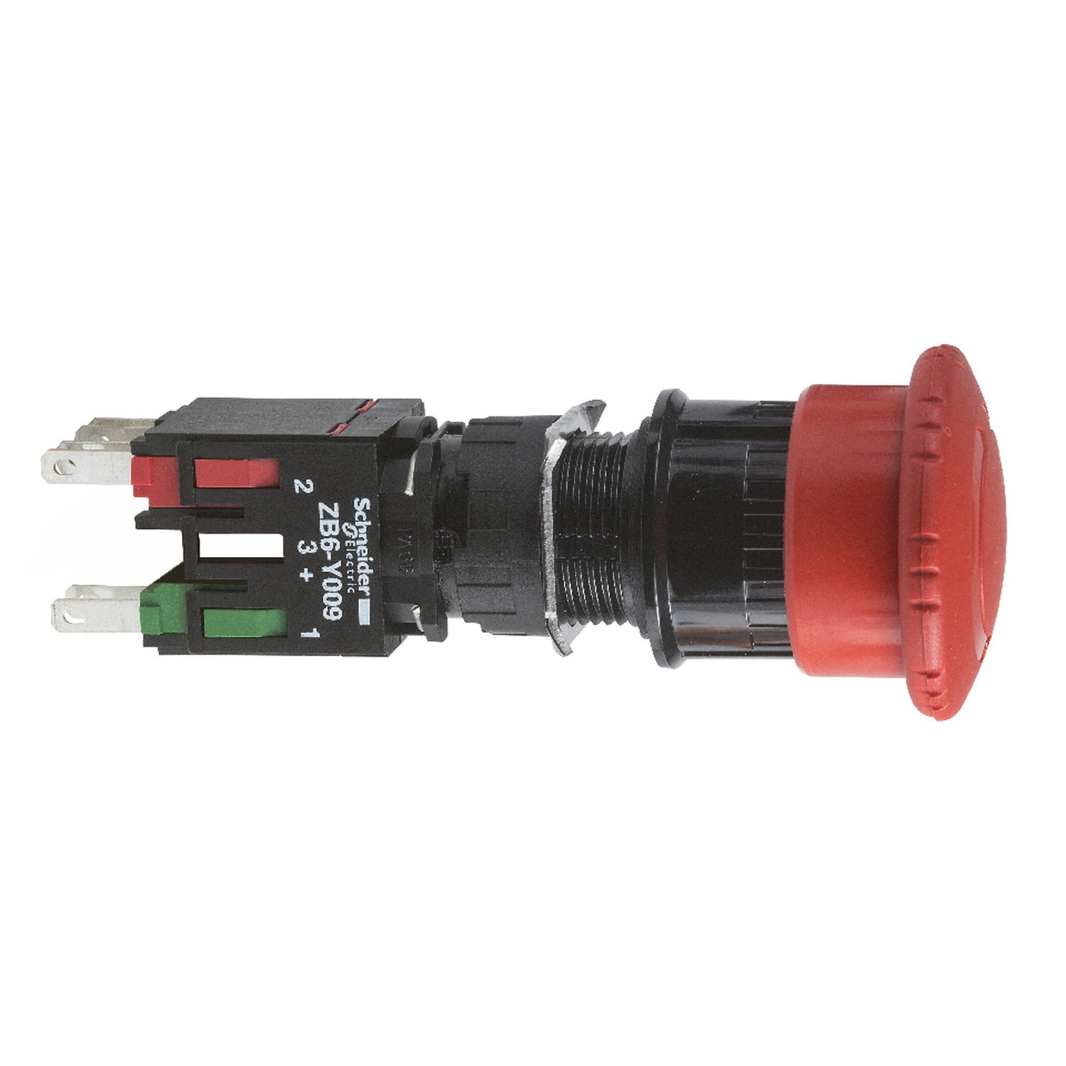 XB6AS8345B Harmony Corrosion-Resistant Dusttight/Watertight Round Non-Illuminated Pushbutton, 16 mm, 1NO-1NC Contact, Red