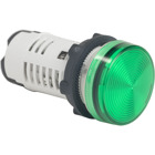 Harmony XB7, Monolithic pilot light, plastic, green, 22, integral LED, 110...120 V AC