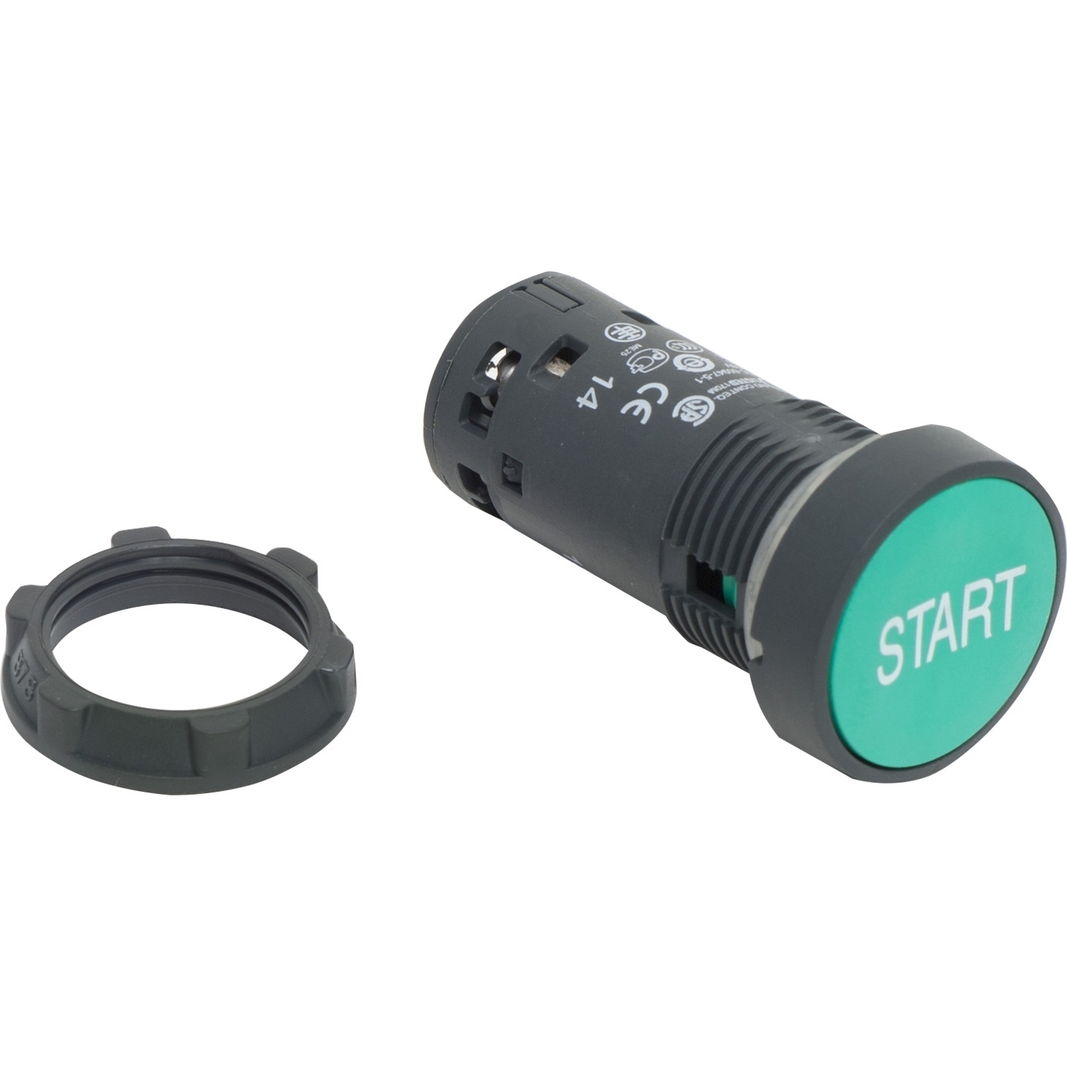 XB7NA3133 Harmony Marking Monolithic Non-Illuminated Pushbutton, 22 mm, 1NO Contact, Slow Break Contact, Green