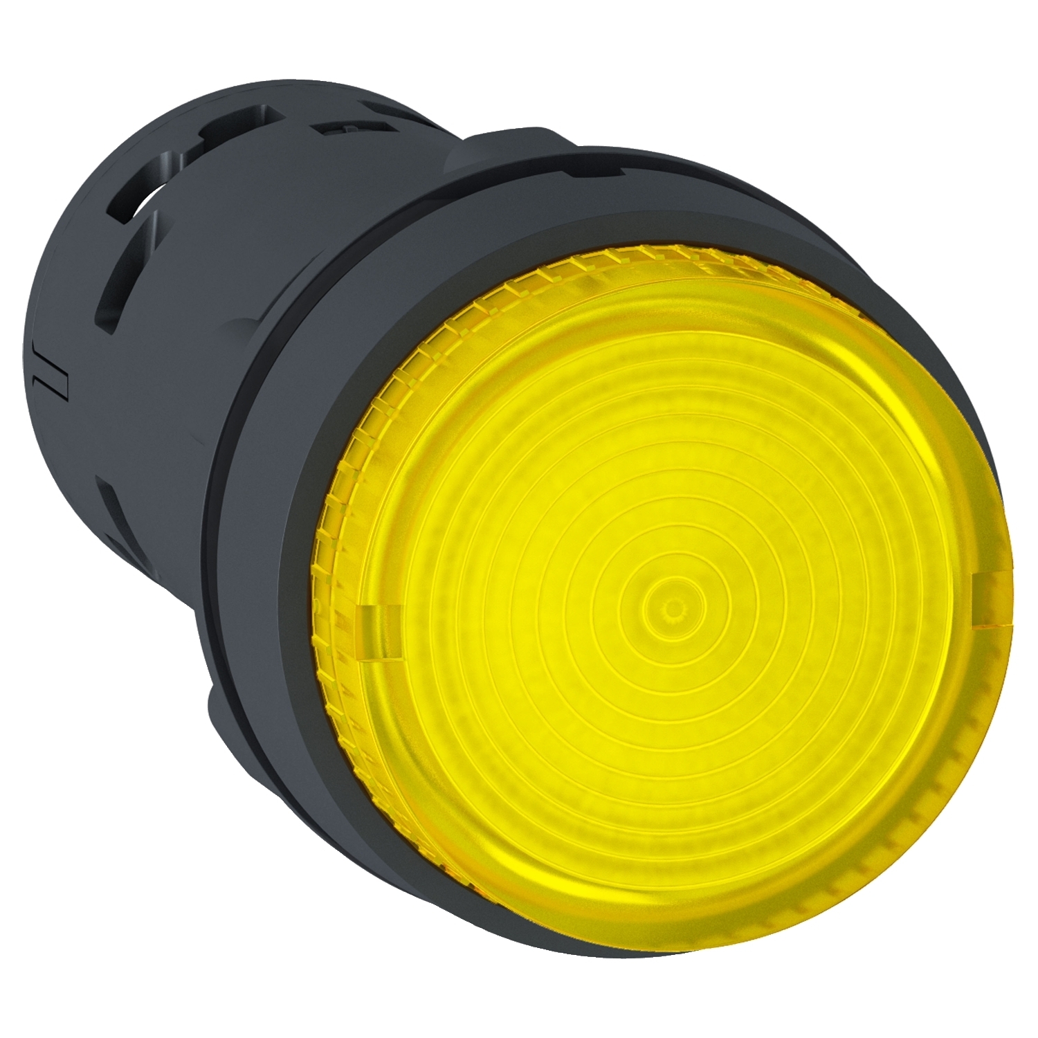 XB7NW38B1 Harmony Monolithic Round Unmarked Illuminated Pushbutton With Plain Lens, 22 mm, 1NO Contact, Slow Break Contact, Yellow
