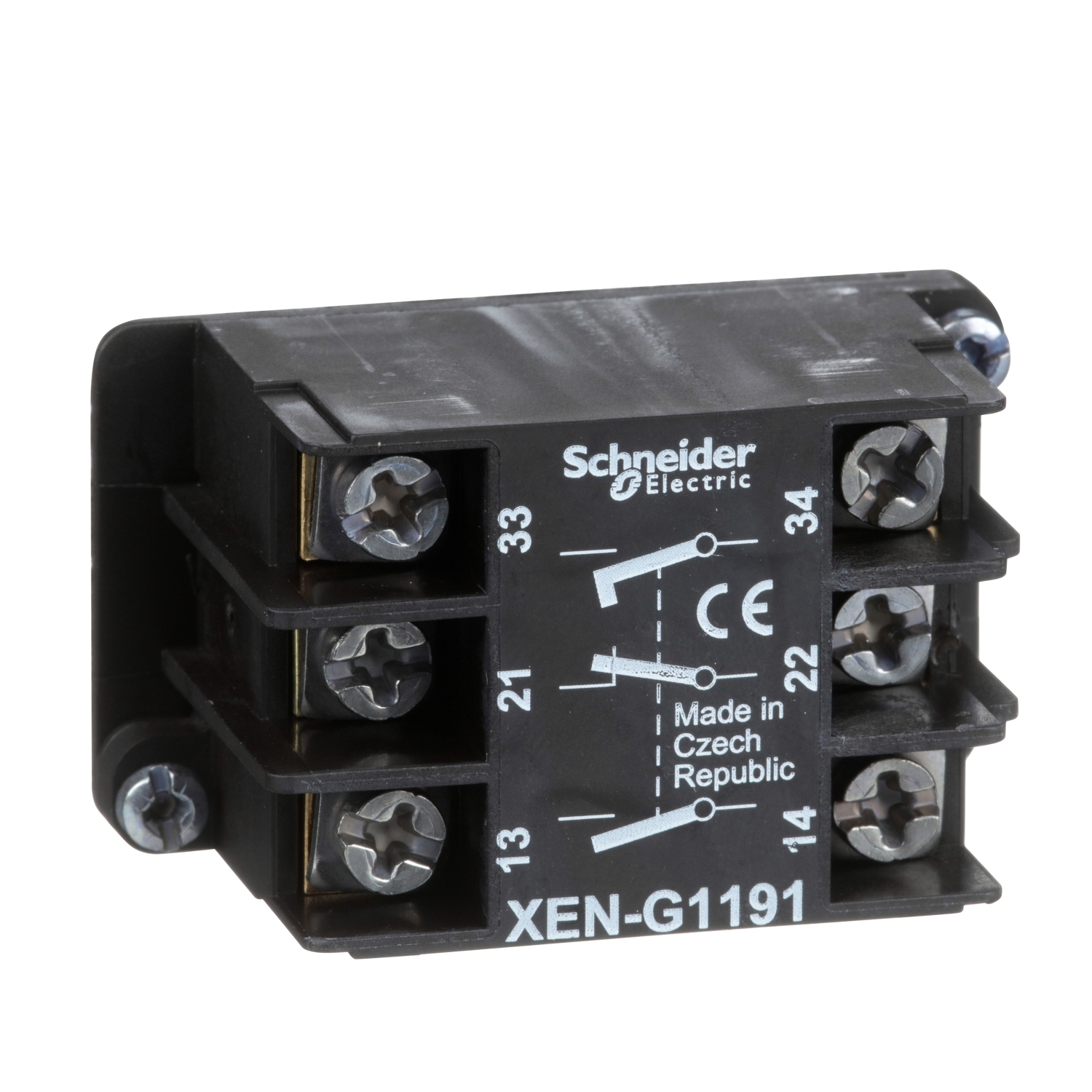 XENG1191 XENG 2-Speed Single Spring Return Contact Block, 2NO-1NC Contact, 10 A at 600 V AC Contact, 2 Poles, For Use With Type K/KX/SK Pushbutton Switches