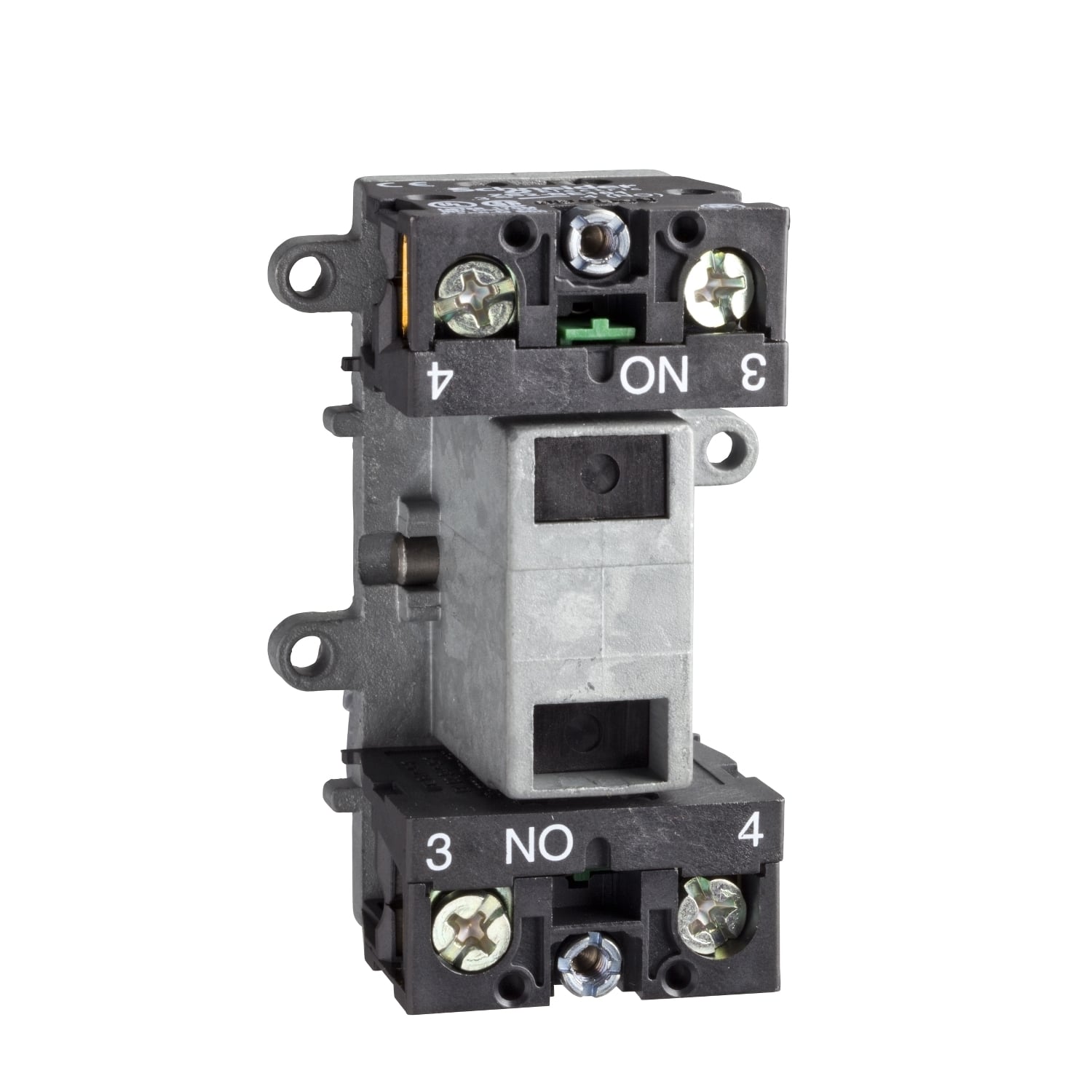 XENG3781 Harmony Double Contact Block, For Use With XAC-A Pendant Control Station, 10 A, 40 W, 2NO Contact, 1-Speed, Latching Operator, Slow Break Contact Mode, Front Mount, Screw Clamp Connection Terminals, -25 to 70 deg C Operating