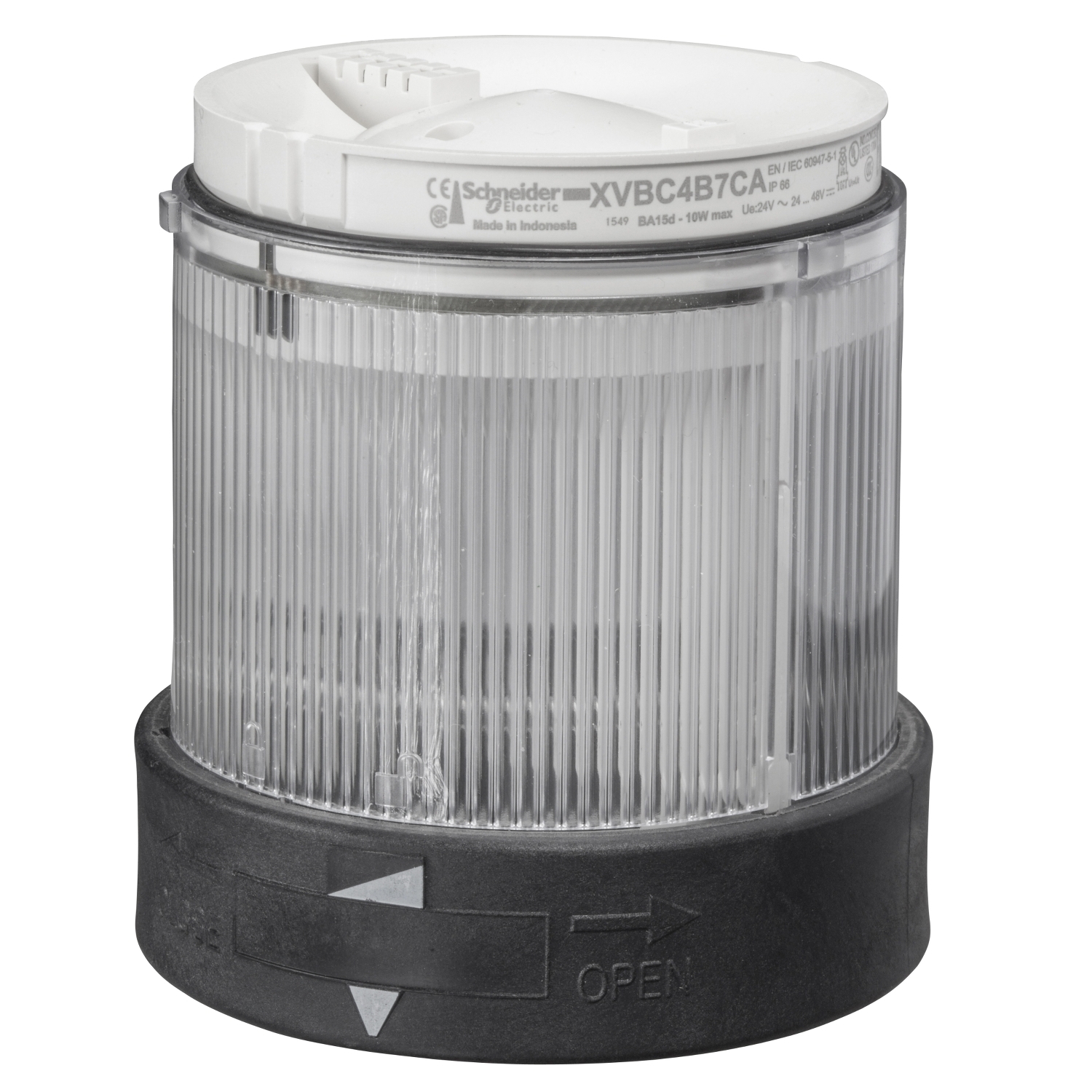 XVBC37 Harmony Illuminated Indicator Bank, 250 VAC, LED/Incandescent Lamp, 70 mm Dia, Panel Mount, Clear