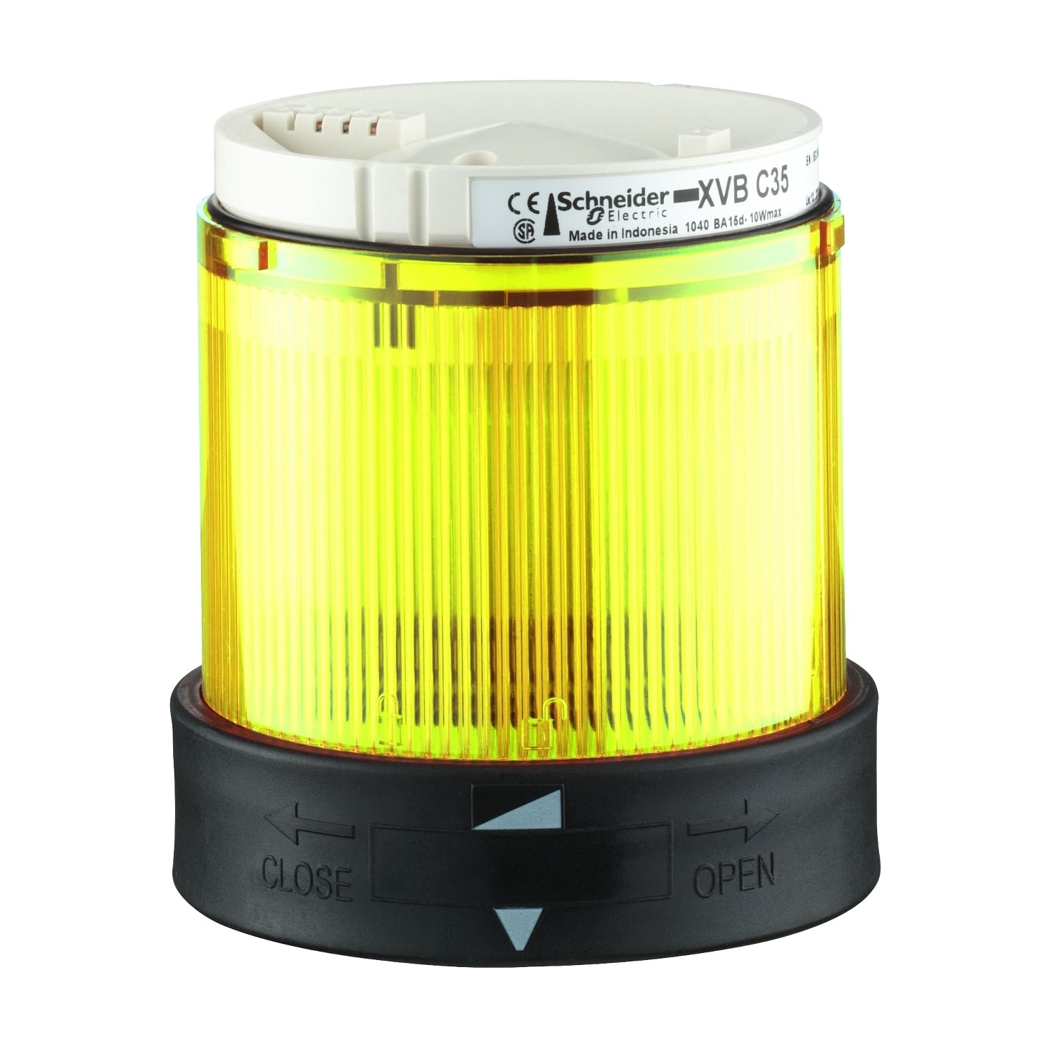 XVBC4B8 Harmony Illuminated Indicating Bank Lens, 24 VAC, 24 to 48 VDC, Incandescent/LED Lamp, 70 mm Dia, Yellow