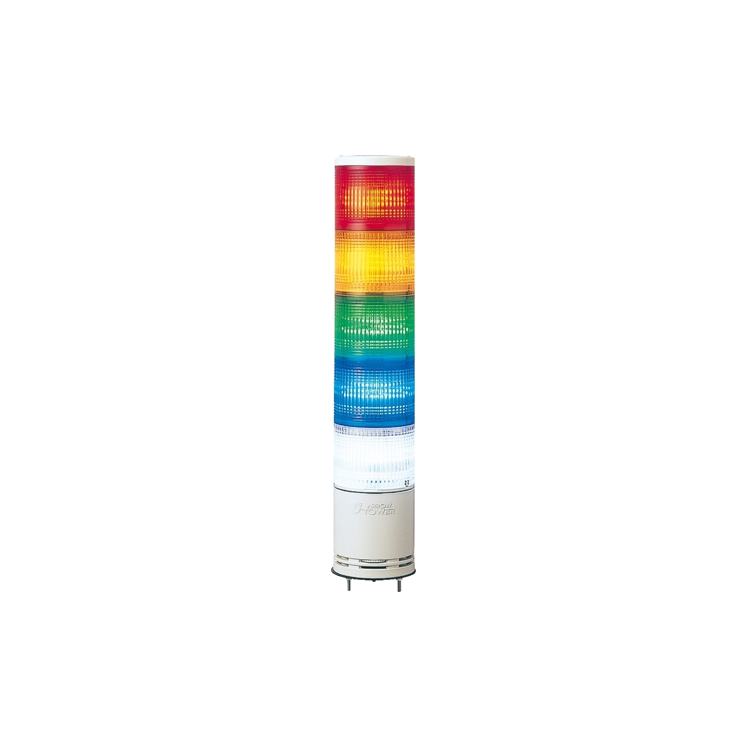 XVC1M5K Harmony XVC1 Complete Pre-Wired Monolithic Tower Light, 100 to 240 V AC, LED Lamp, 5 Lights, Blue/Clear/Green/Orange/Red
