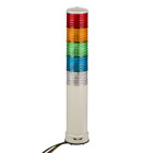 Harmony XVC, Monolithic precabled tower light, plastic, red orange green blue clear, 60, tube mount, steady or flashing, buzzer, IP54, 100240 V AC