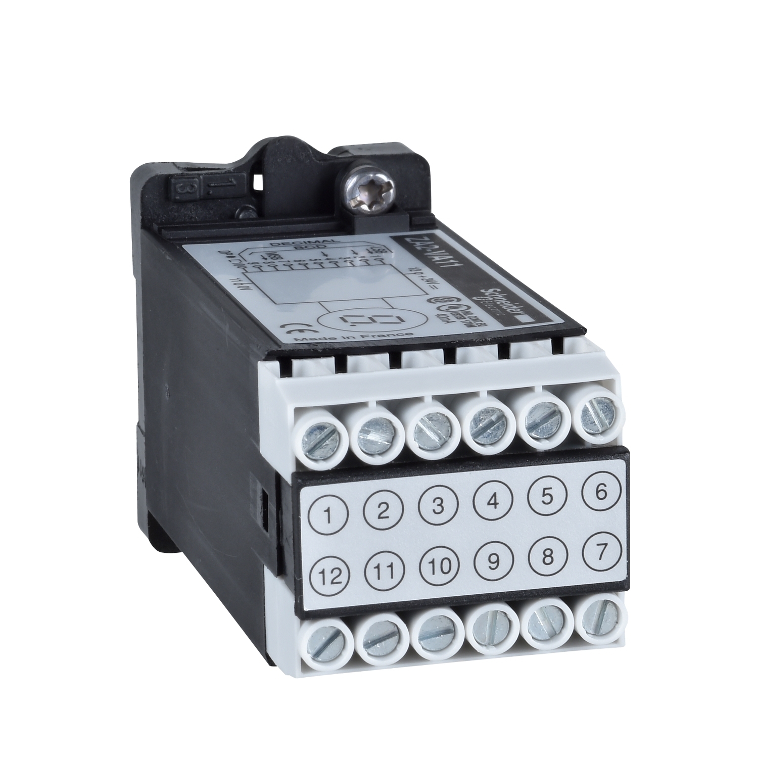 ZA2VA11 Digital Display Body, For Use With Harmony 9001 XB5 22 mm Pushbutton, 24 V DC, Panel Mounting, Terminal Screw