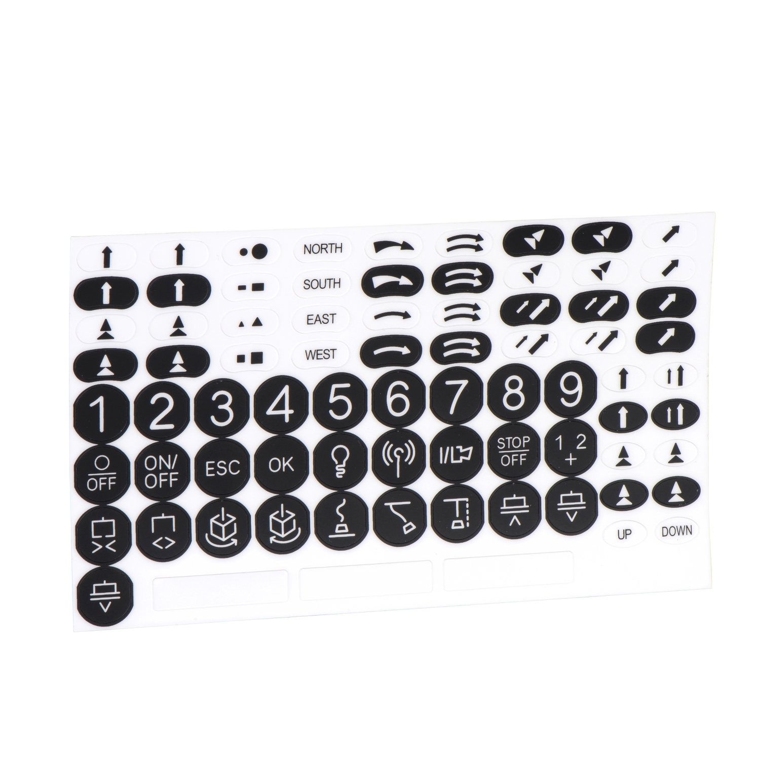 ZARC07 Harmony Adhesive Label Kit, For Use With Harmony eXLhoist ZART Series Wireless Industrial Remote Control System, Black/White
