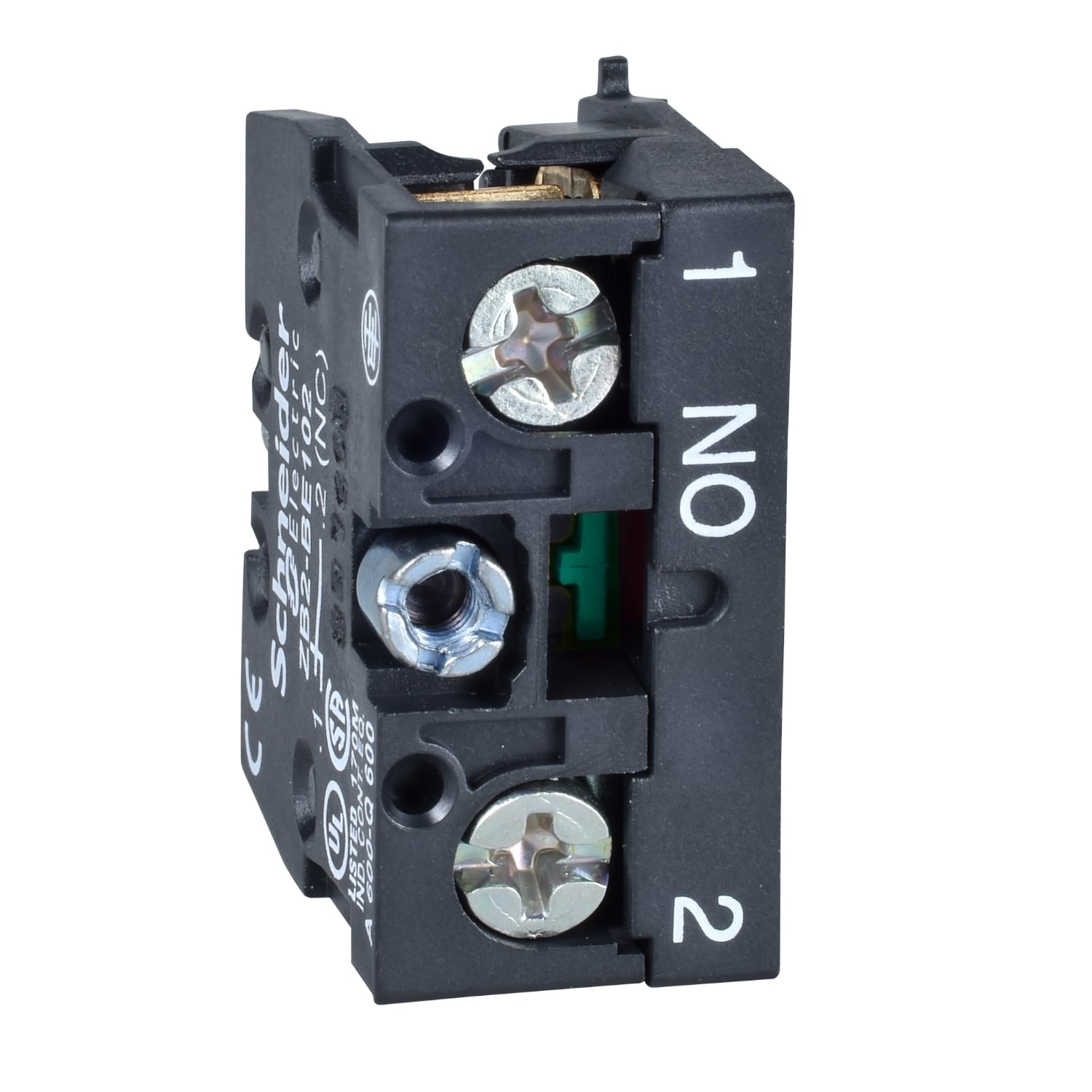 ZB2BE101 Harmony 1-Pole Slow Break Contact Block, 22 mm, 1NO Contact, 10 A, 600 V AC Contact, Momentary Action