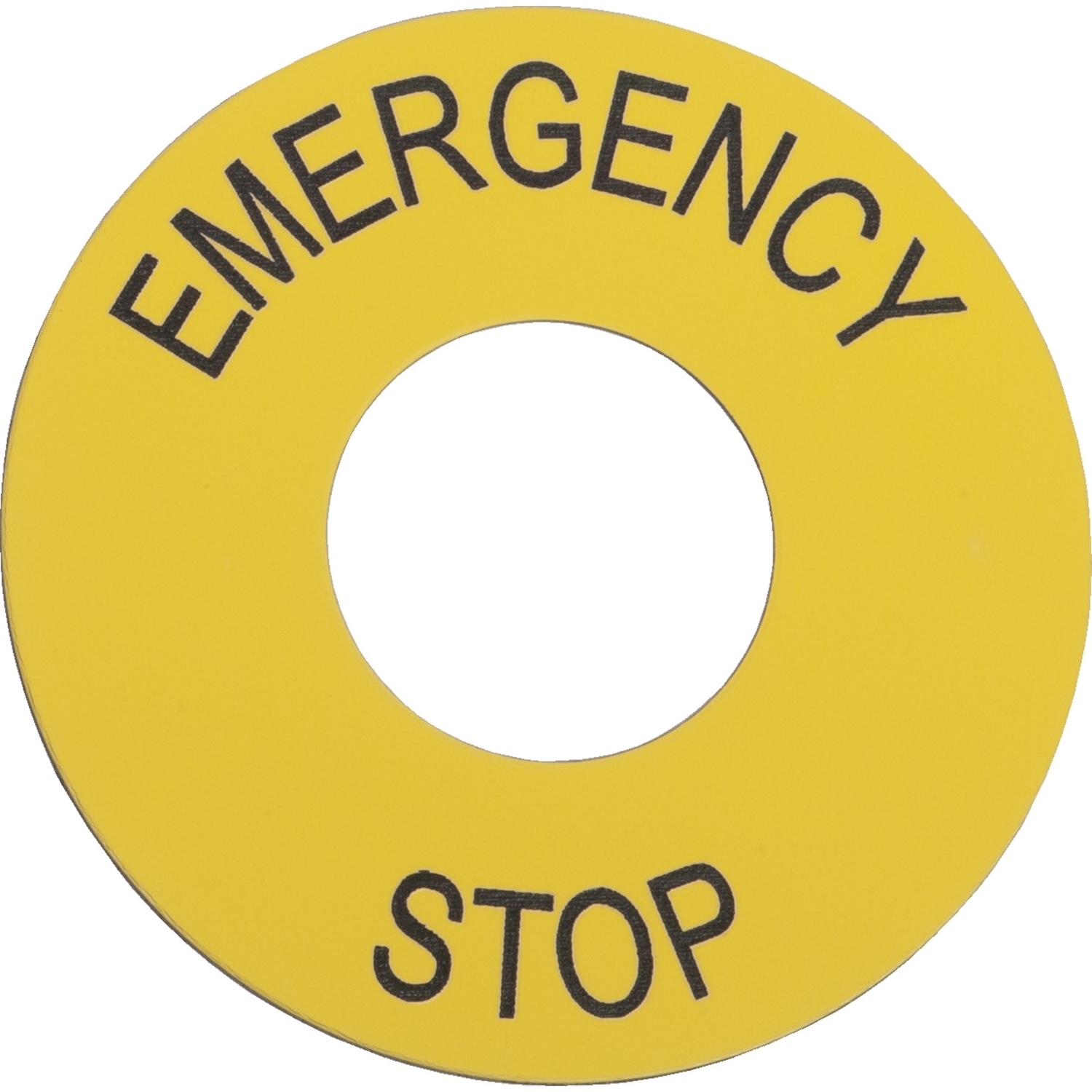 ZB2BY9330 Harmony Marked Pushbutton Legend Plate, 60 mm W, Round Plate, PVC, Black Field