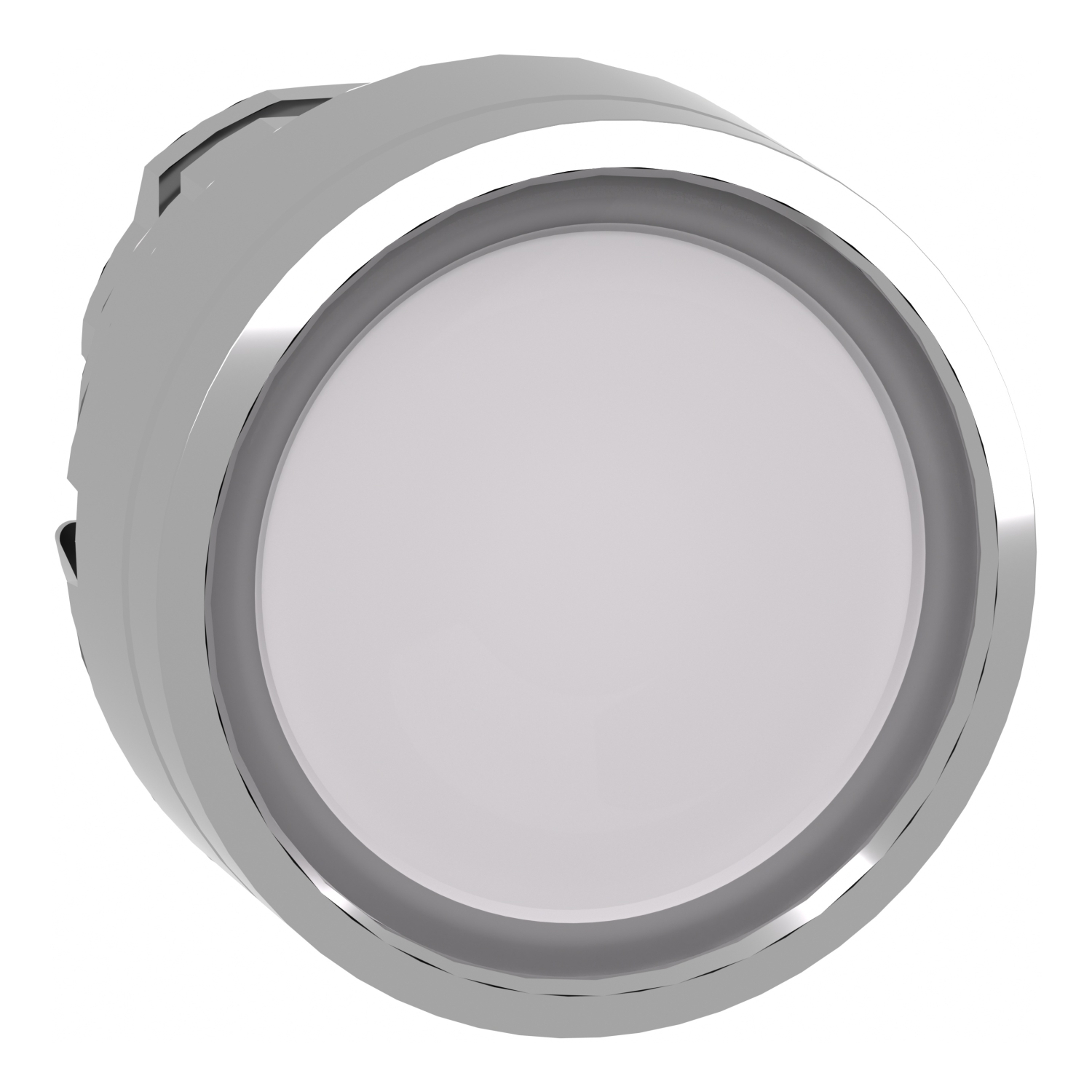 ZB4BA18 Harmony Flush Illuminated Standard Pushbutton Head, 22 mm Dia, Round Shape, UNMARKED Legend, Metal, White