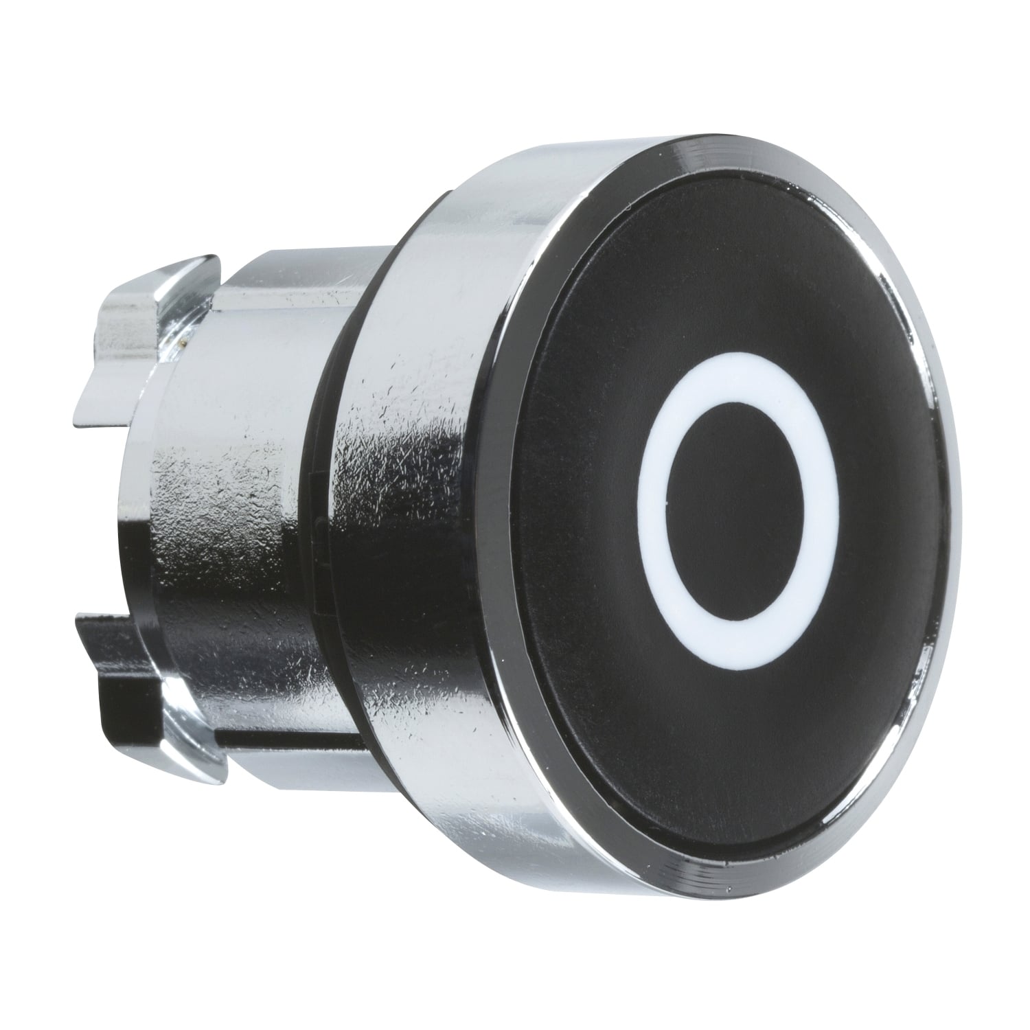 ZB4BA232 Harmony Flush Non-Illuminated Spring Return Standard Pushbutton Head, 22 mm, Round Shape, O Legend, Chromium Plated Metal, Black