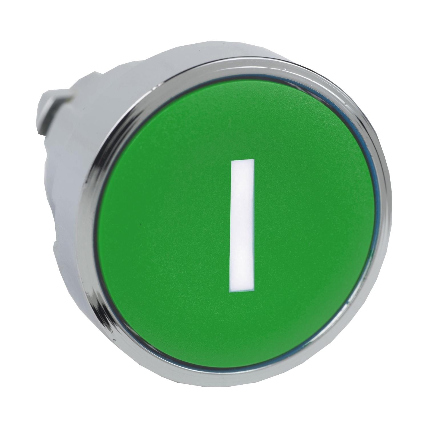 ZB4BA331 Harmony Flush Non-Illuminated Spring Return Standard Pushbutton Head, 22 mm, Round Shape, I Legend, Chromium Plated Metal, Green