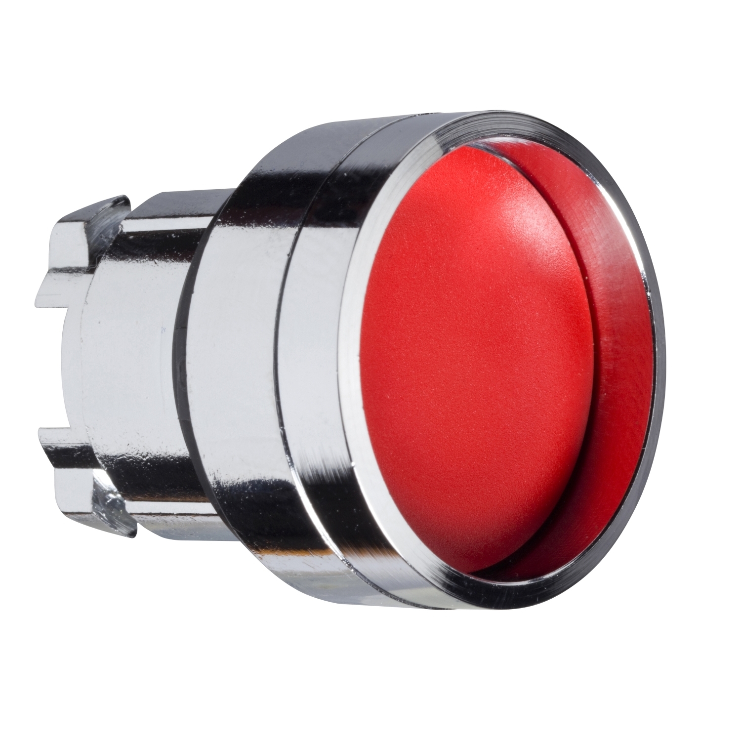 ZB4BA46 Harmony High Guard Recessed Non-Illuminated Spring Return Standard Unmarked Pushbutton Head, 22 mm, Round Shape, Chromium Plated Metal, Red