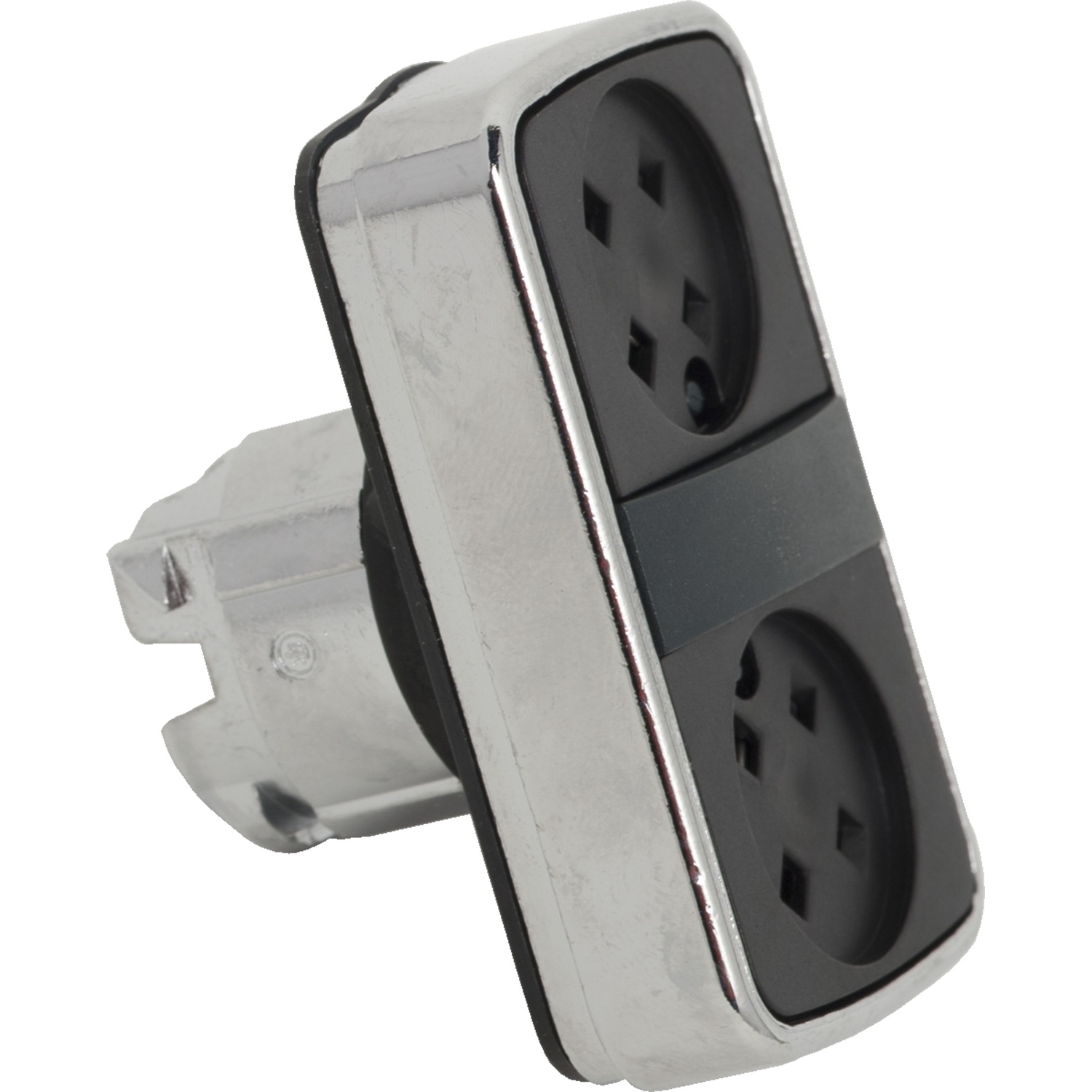 ZB4BA79 Harmony Double Flush Spring Return Standard Unmarked Pushbutton Head, 22 mm, Rectangle Shape, Chromium Plated Metal, Black