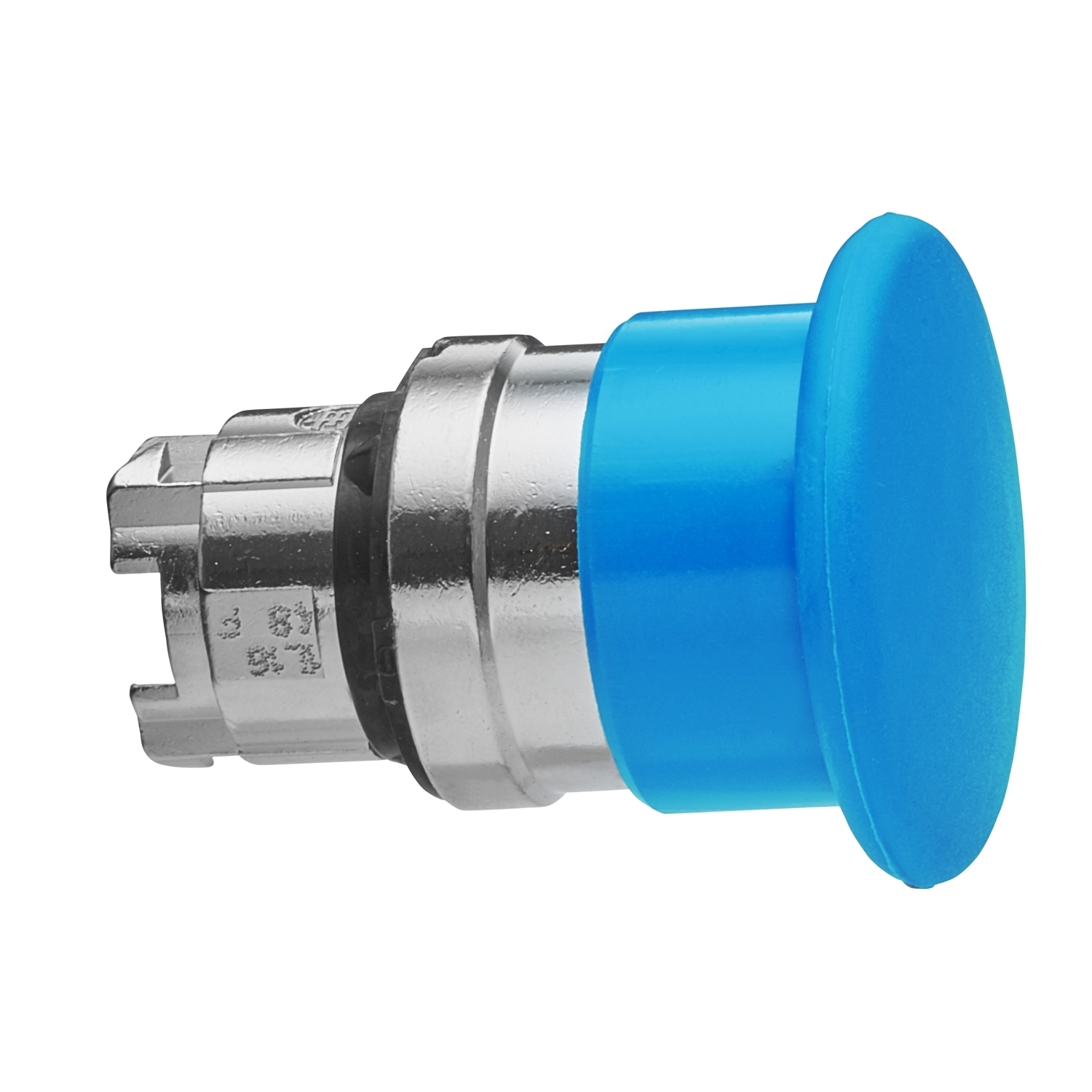 ZB4BC6 Harmony Mushroom Non-Illuminated Spring Return Standard Unmarked Pushbutton Head, 22 mm, Round Shape, Chromium Plated Metal, Blue