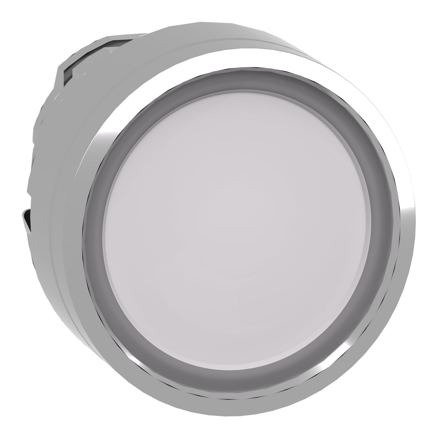 ZB4BH013 Harmony Flush Standard Illuminated Pushbutton Head, 22 mm, Round Shape, UNMARKED Legend, Metal, White