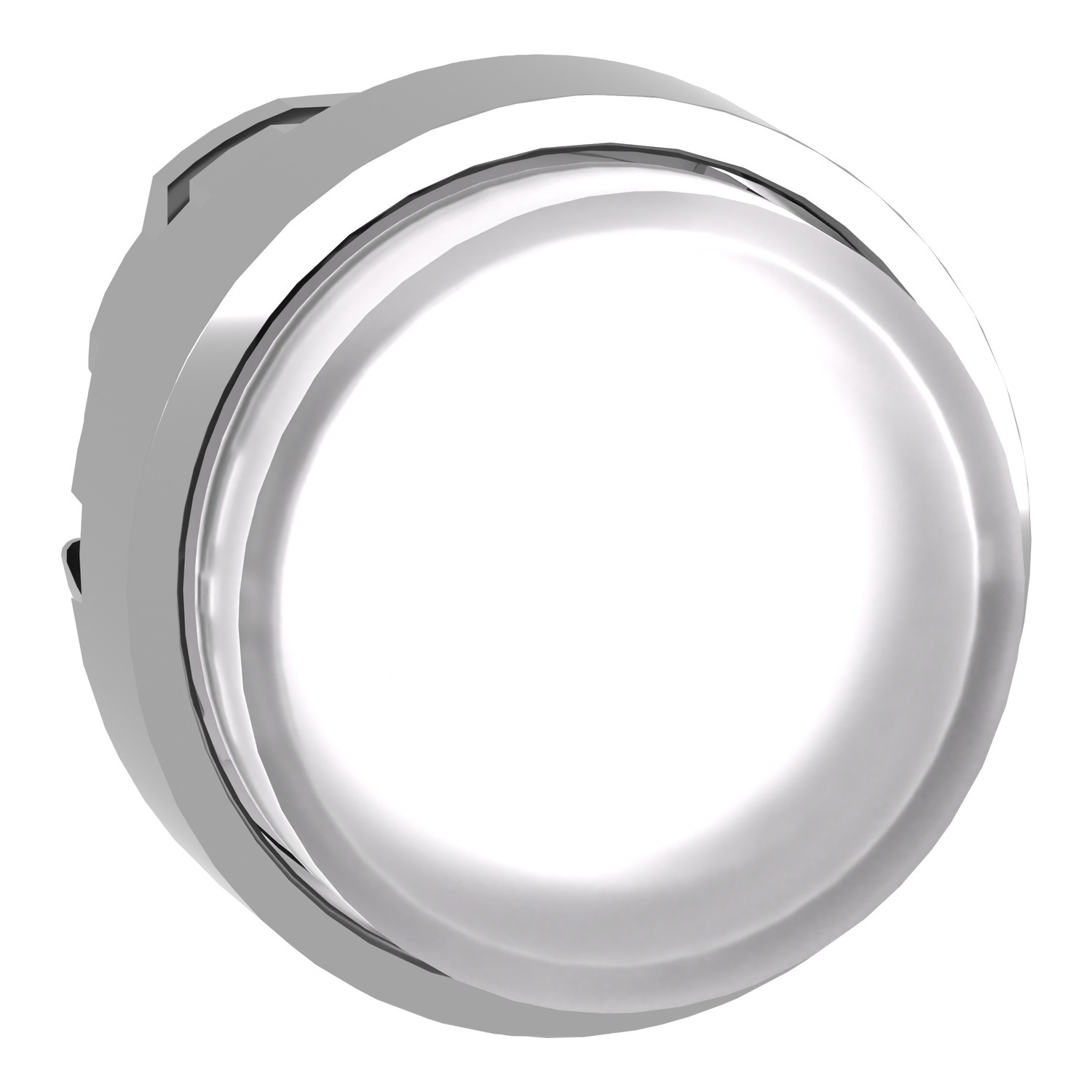 ZB4BH13 Harmony Extended Illuminated Projecting Push/Push Standard Unmarked Pushbutton Head, 22 mm, Round Shape, Chromium Plated Metal, White