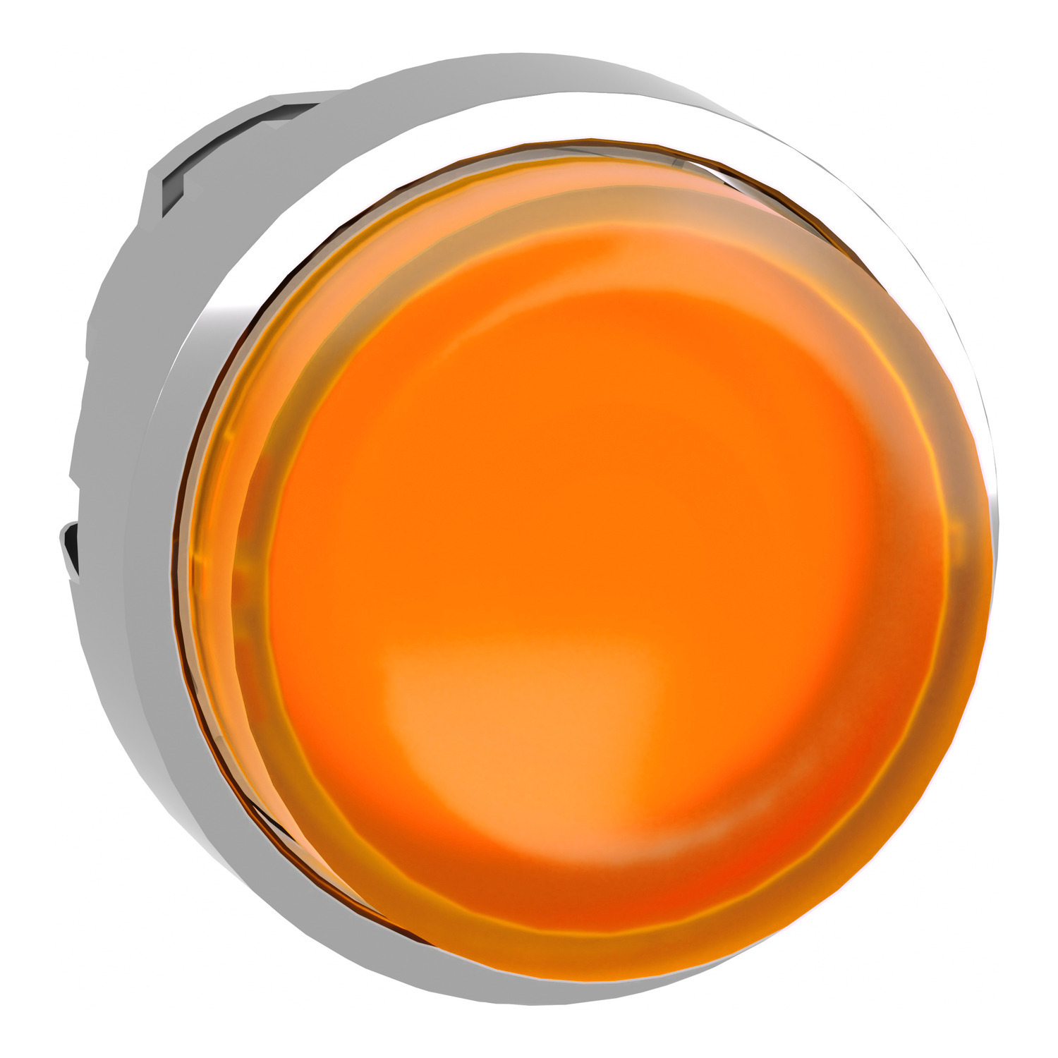 ZB4BH53 Harmony Extended Illuminated Projecting Push/Push Standard Unmarked Pushbutton Head, 22 mm, Round Shape, Chromium Plated Metal, Orange