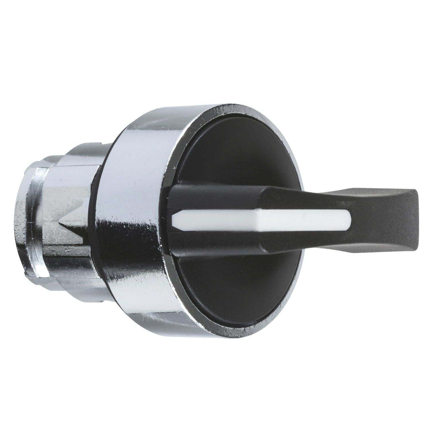 ZB4BJ4 Harmony 2-Position 90 deg Extended Non-Padlockable Spring Return Standard Selector Switch Head, 29 mm W x 22 mm D x 44 mm H, Round Shape, Metal, Black