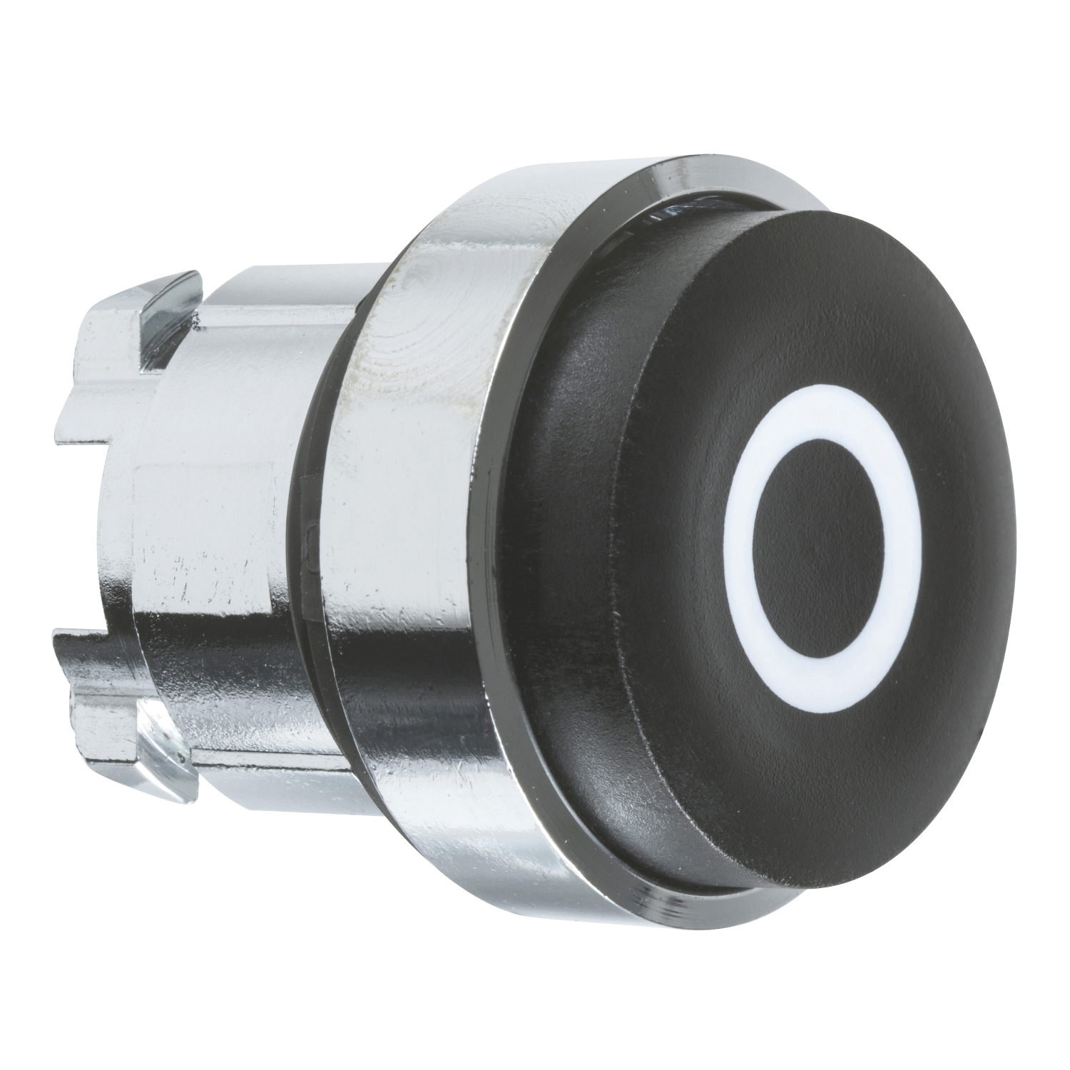 ZB4BL232 Harmony Non-Illuminated Extended Projecting Spring Return Standard Pushbutton Head With Marking, 22 mm, Round Shape, O Legend, Chromium Plated Metal, Black