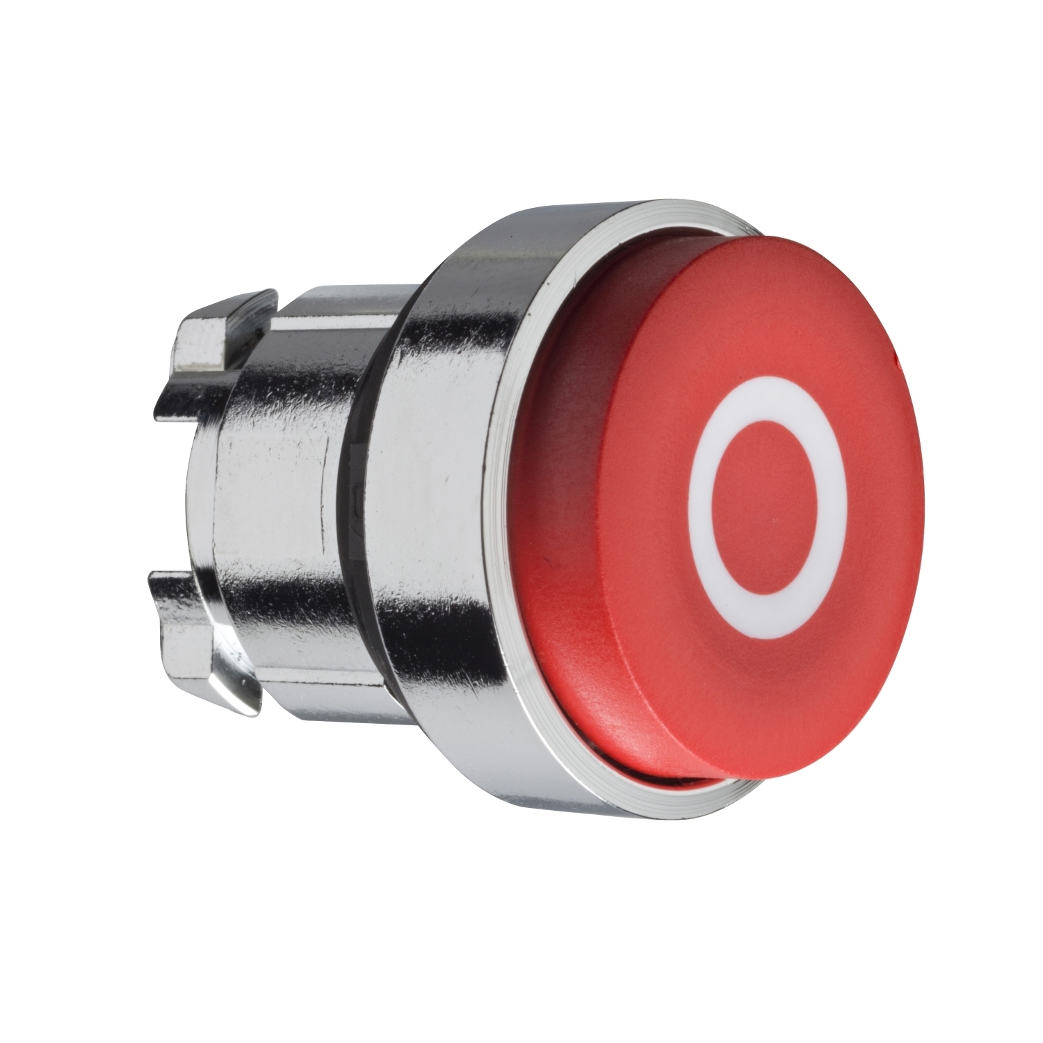 ZB4BL432 Harmony Non-Illuminated Extended Projecting Spring Return Standard Pushbutton Head With Marking, 22 mm, Round Shape, O Legend, Chromium Plated Metal, Red