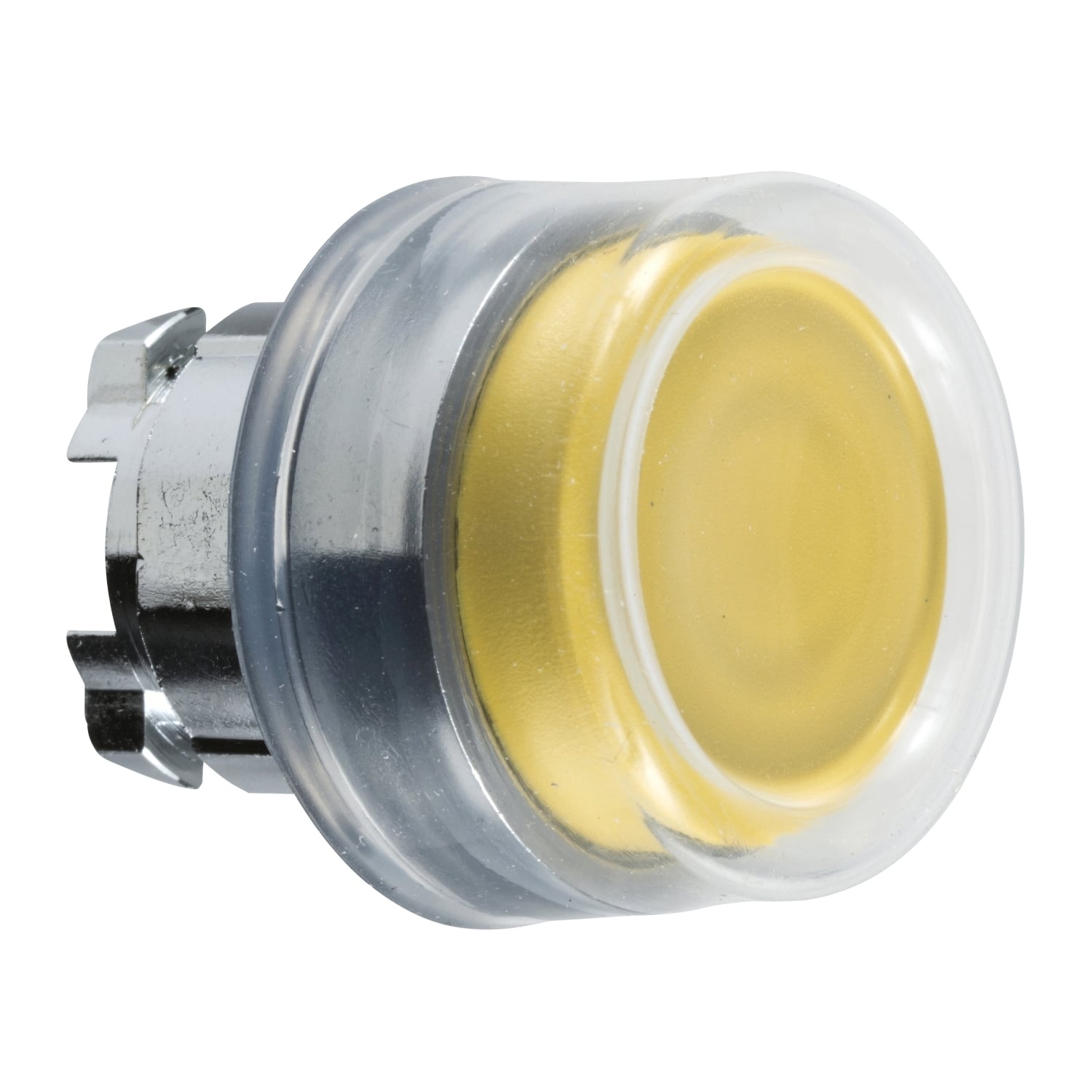 ZB4BP5 Harmony Non-Illuminated Projecting Silicone Boot Spring Return Standard Unmarked Pushbutton Head, 22 mm, Round Shape, Chromium Plated Metal, Yellow