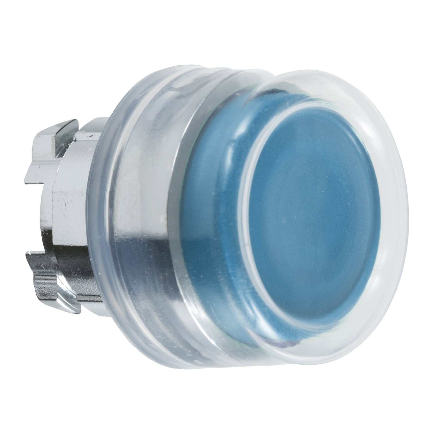 ZB4BP6 Harmony Blank Non-Illuminated Projecting Spring Return Standard Pushbutton Head With Increased Protection, 22 mm, Round Shape, Chromium Plated Metal, Blue