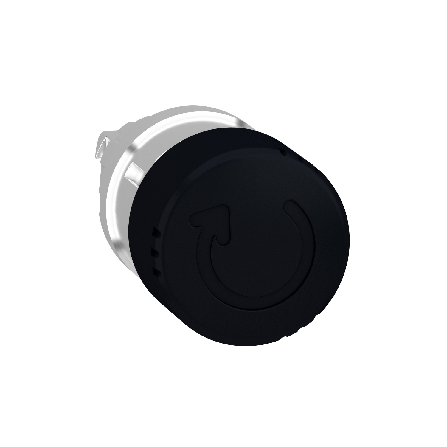 Mushroom push button head 30mm, Harmony XB4, metal, black, 22mm, latching turn realease