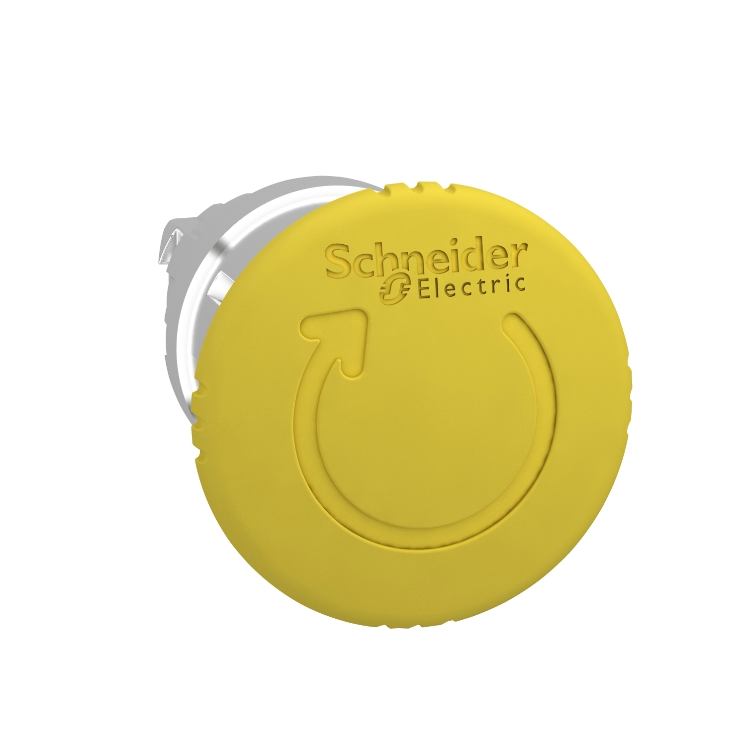 ZB4BS55 Harmony Non-Illuminated Mushroom Head, 22 mm Dia, Round Shape, UNMARKED Legend, Yellow
