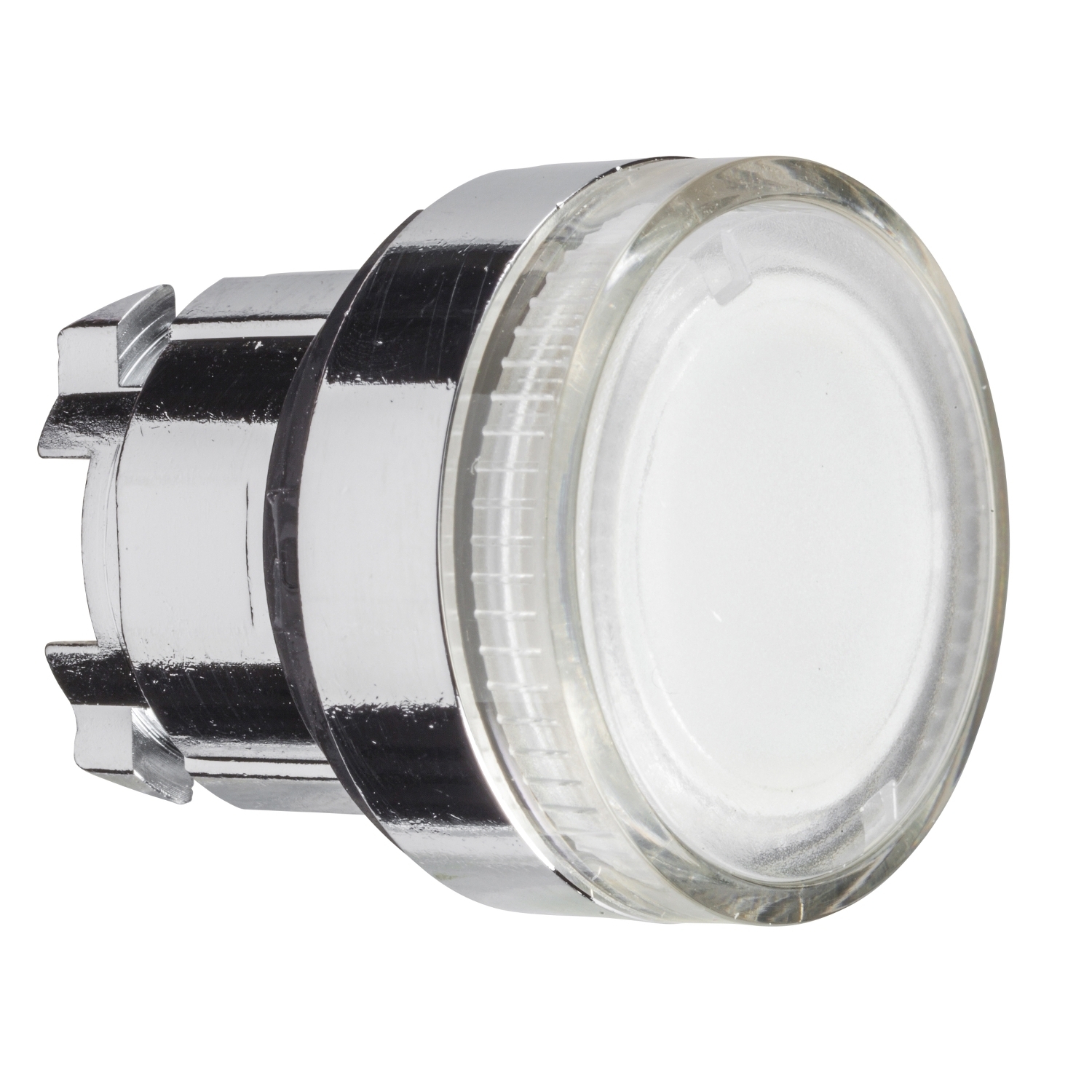ZB4BW37 Harmony Flush Illuminated Spring Return Standard Unmarked Pushbutton Head With Plain Lens, 22 mm, Round Shape, Chromium Plated Metal, Clear