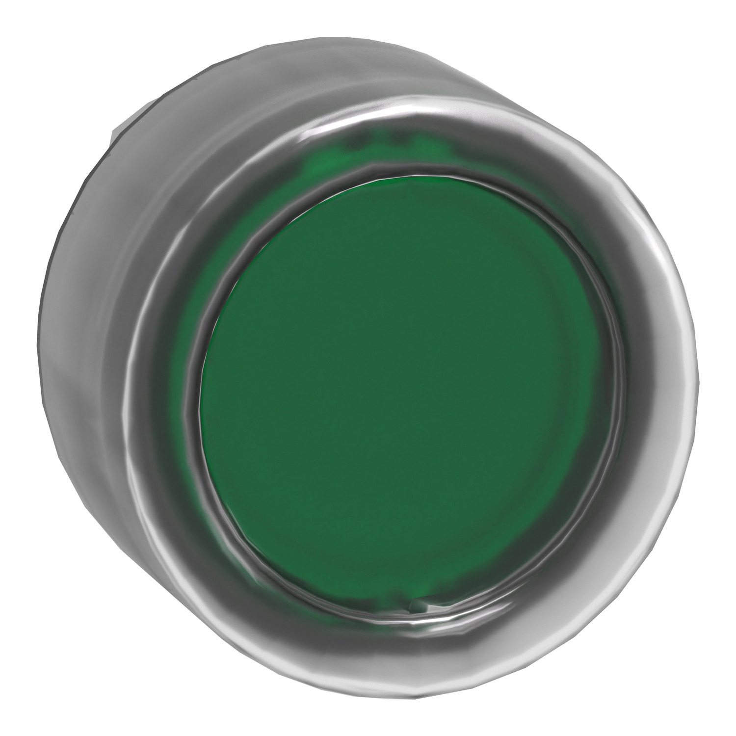 ZB4BW533 Harmony Flush Illuminated Mushroom Momentary Standard Unmarked Pushbutton Head, 22 mm Dia, Round Shape, Metal, Green