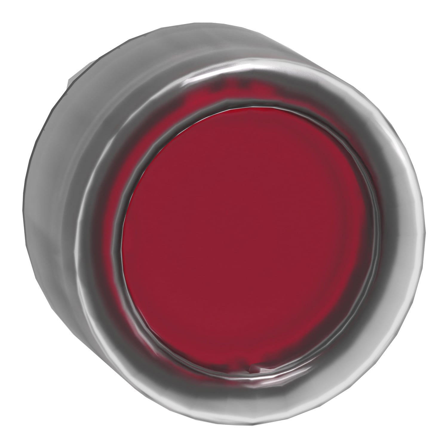 ZB4BW543 Harmony Flush Illuminated Mushroom Spring Return Standard Unmarked Pushbutton Head, 29 mm W x 22 mm D x 30 mm H, Round Shape, Metal, Red