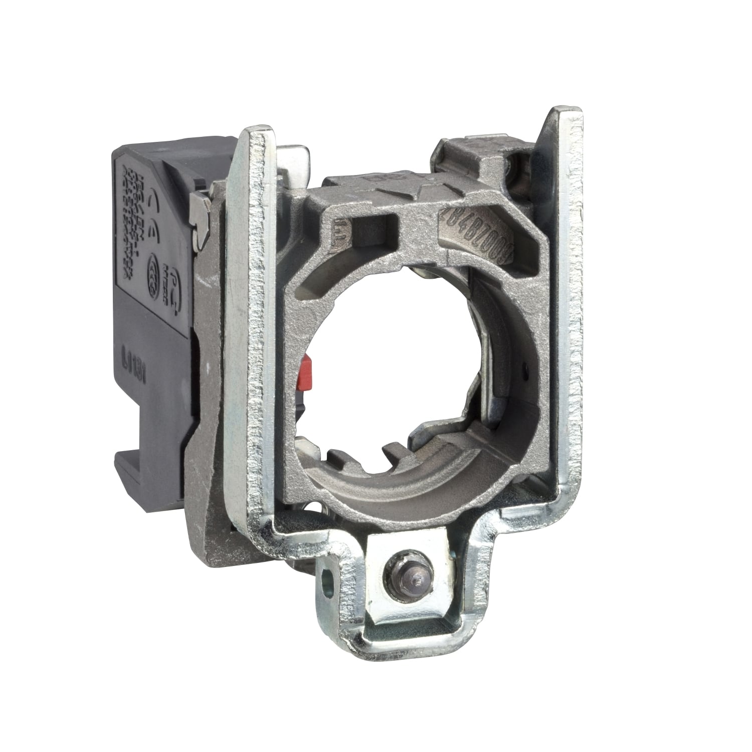 ZB4BZ1024 Harmony Single Contact Block With Body and Fixing Collar, 1NC Contact, 3 A at 300 V AC Contact, Silver Alloy Contact, Slow Break Action