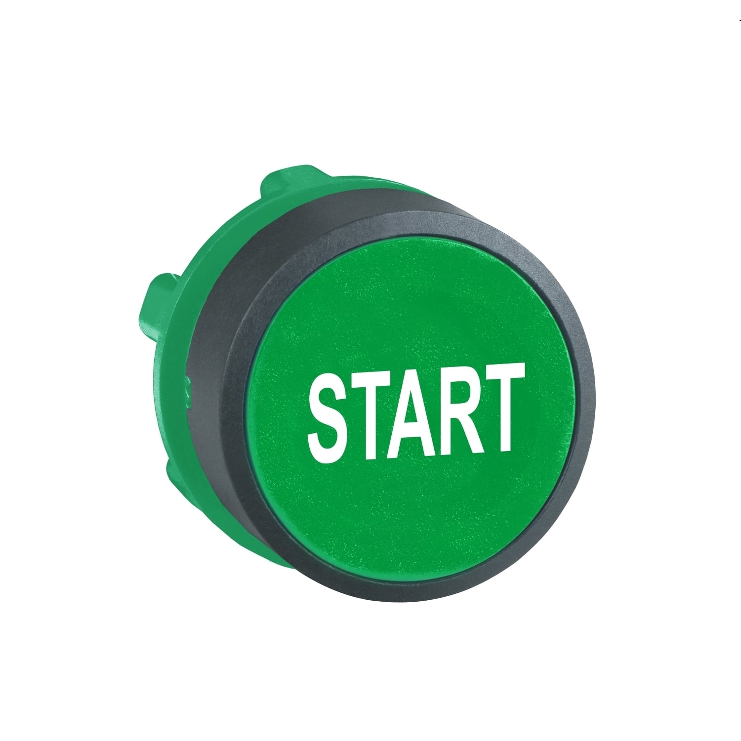 ZB5AA333 Harmony Flush Non-Illuminated Premarked Spring Return Standard Pushbutton Head, 28 mm W x 22 mm D x 29 mm H, Round Shape, START Legend, Plastic, Green