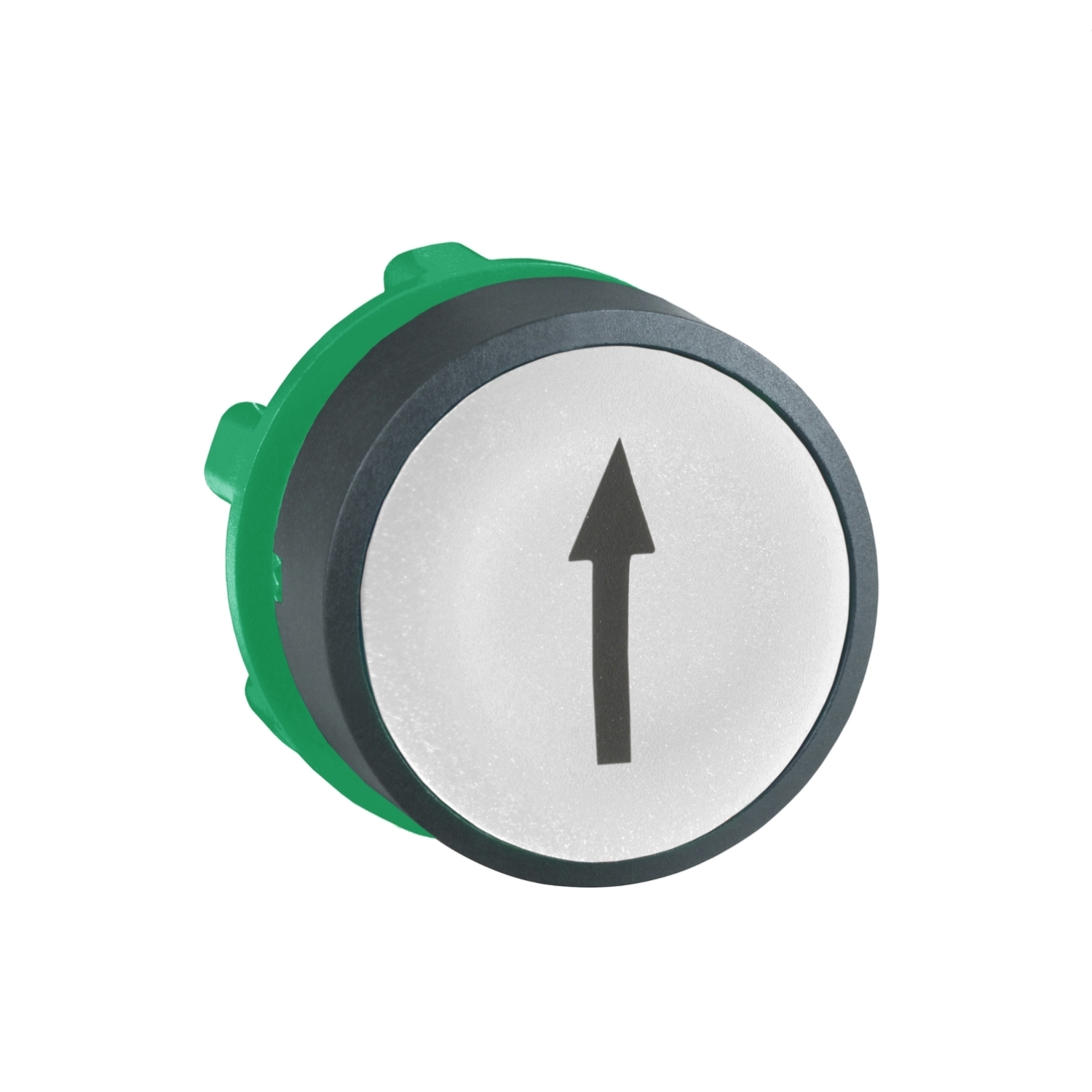ZB5AA334 Harmony Flush Non-Illuminated Premarked Spring Return Standard Pushbutton Head, 22 mm, Round Shape, Up Arrow Legend, Plastic, White
