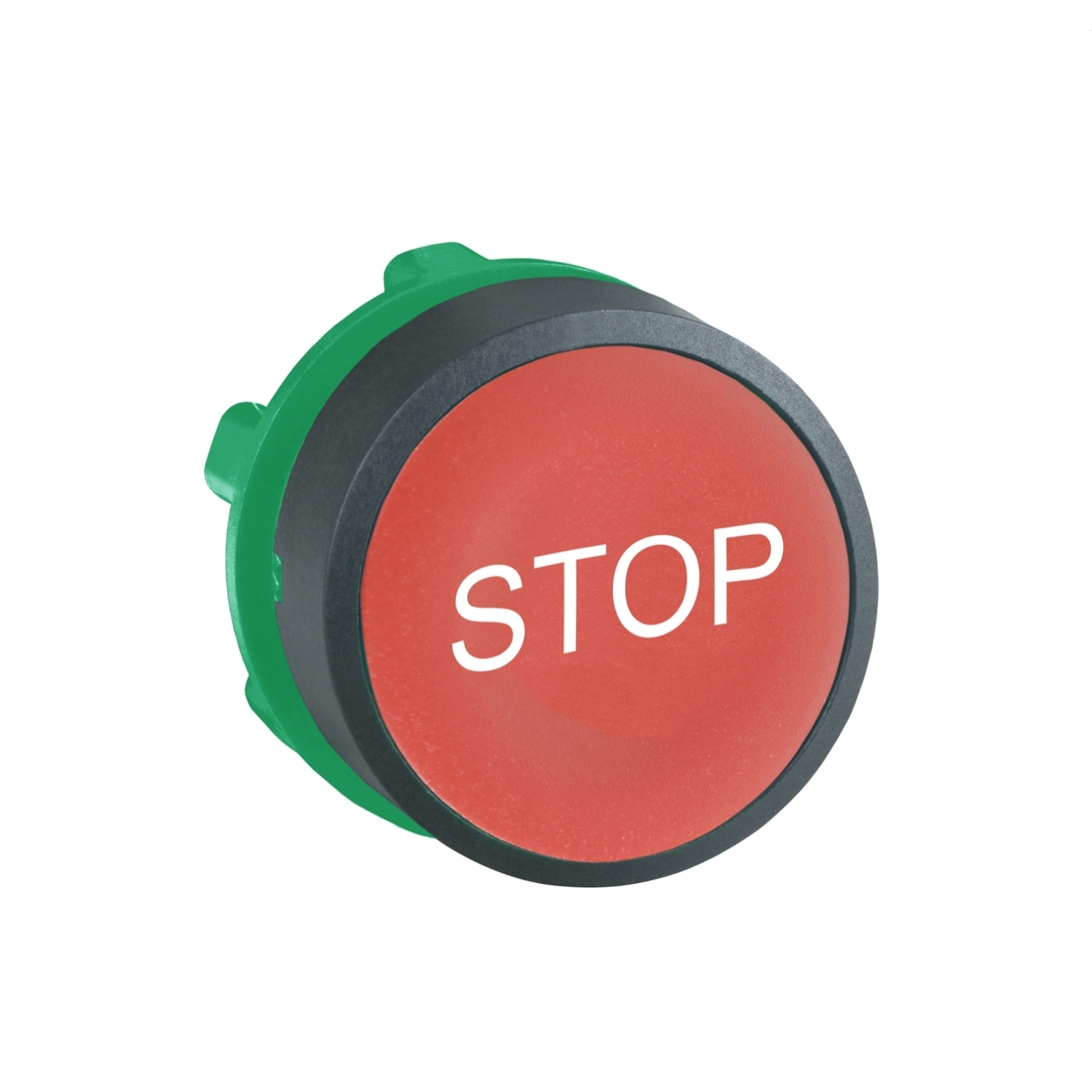 ZB5AA434 Harmony Flush Non-Illuminated Premarked Spring Return Standard Pushbutton Head, 22 mm, Round Shape, STOP Legend, Plastic, Red